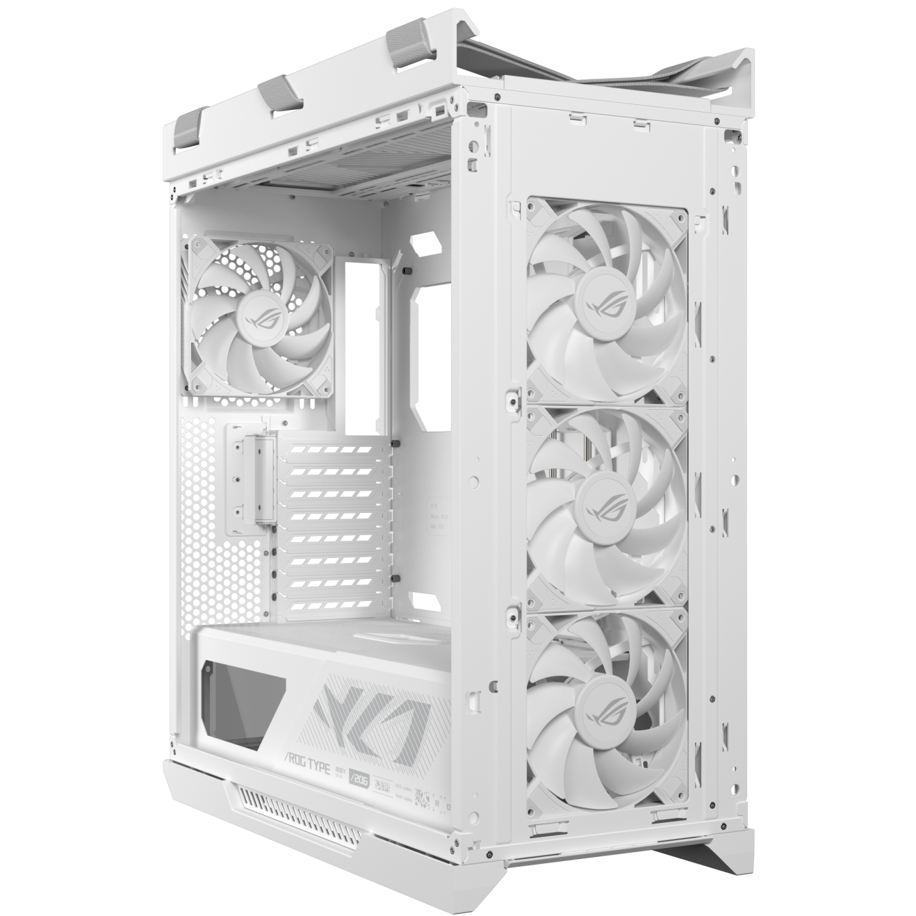 A large main feature product image of ASUS ROG Strix Helios II eATX Mid Tower Case - White