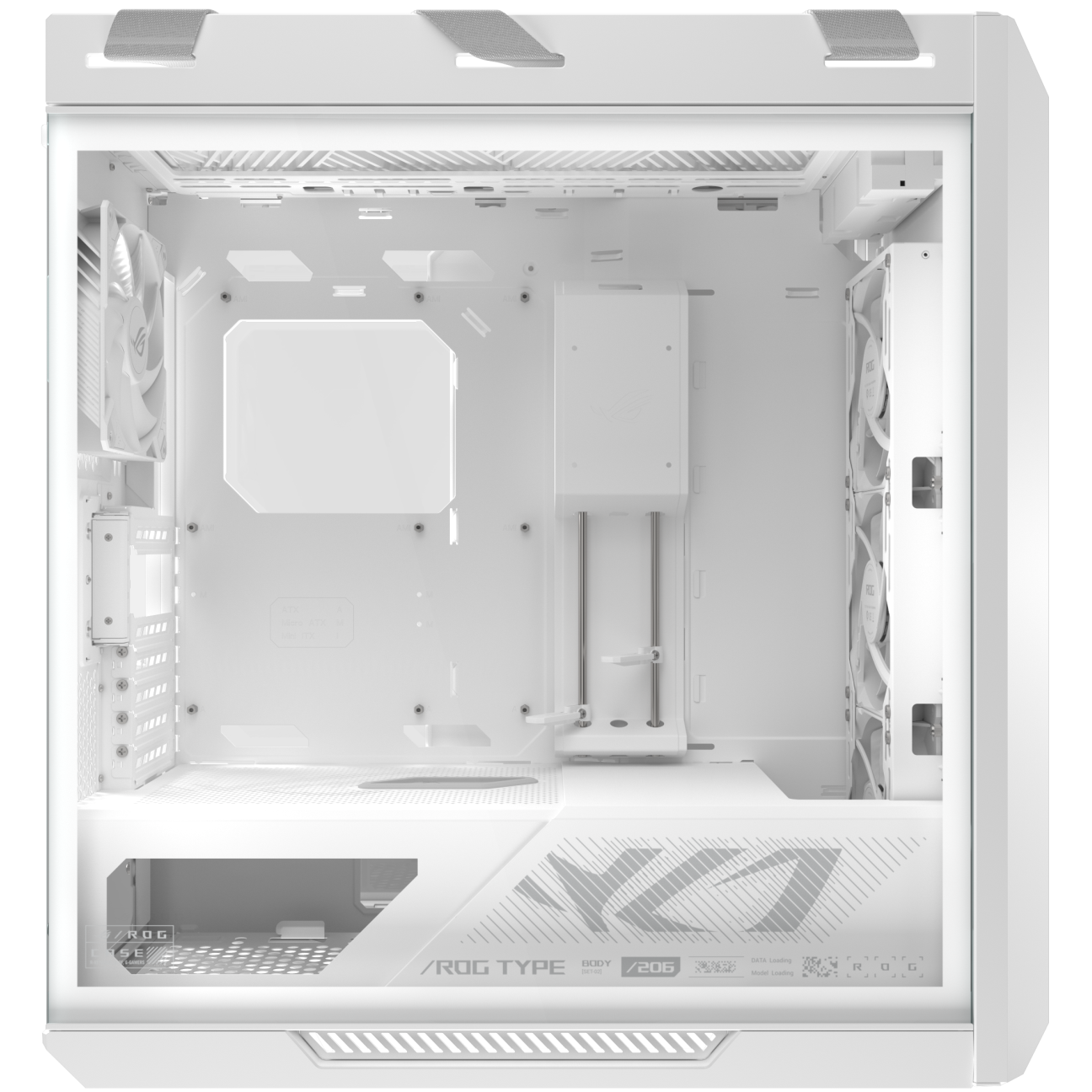 A large main feature product image of ASUS ROG Strix Helios II eATX Mid Tower Case - White