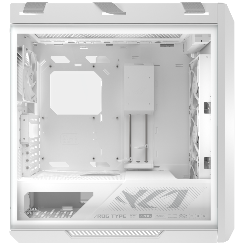 A large main feature product image of ASUS ROG Strix Helios II eATX Mid Tower Case - White