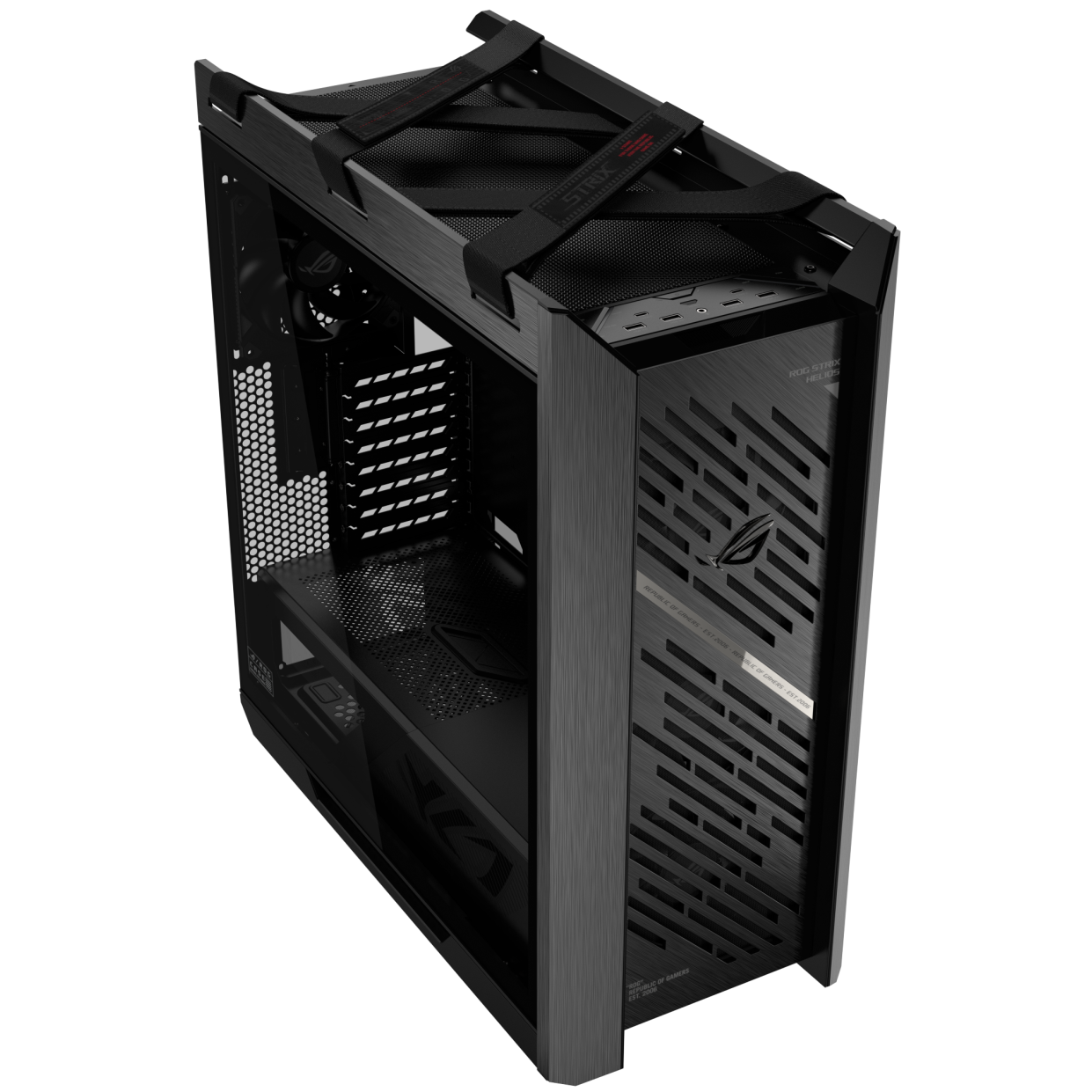 A large main feature product image of ASUS ROG Strix Helios II eATX Mid Tower Case - Black