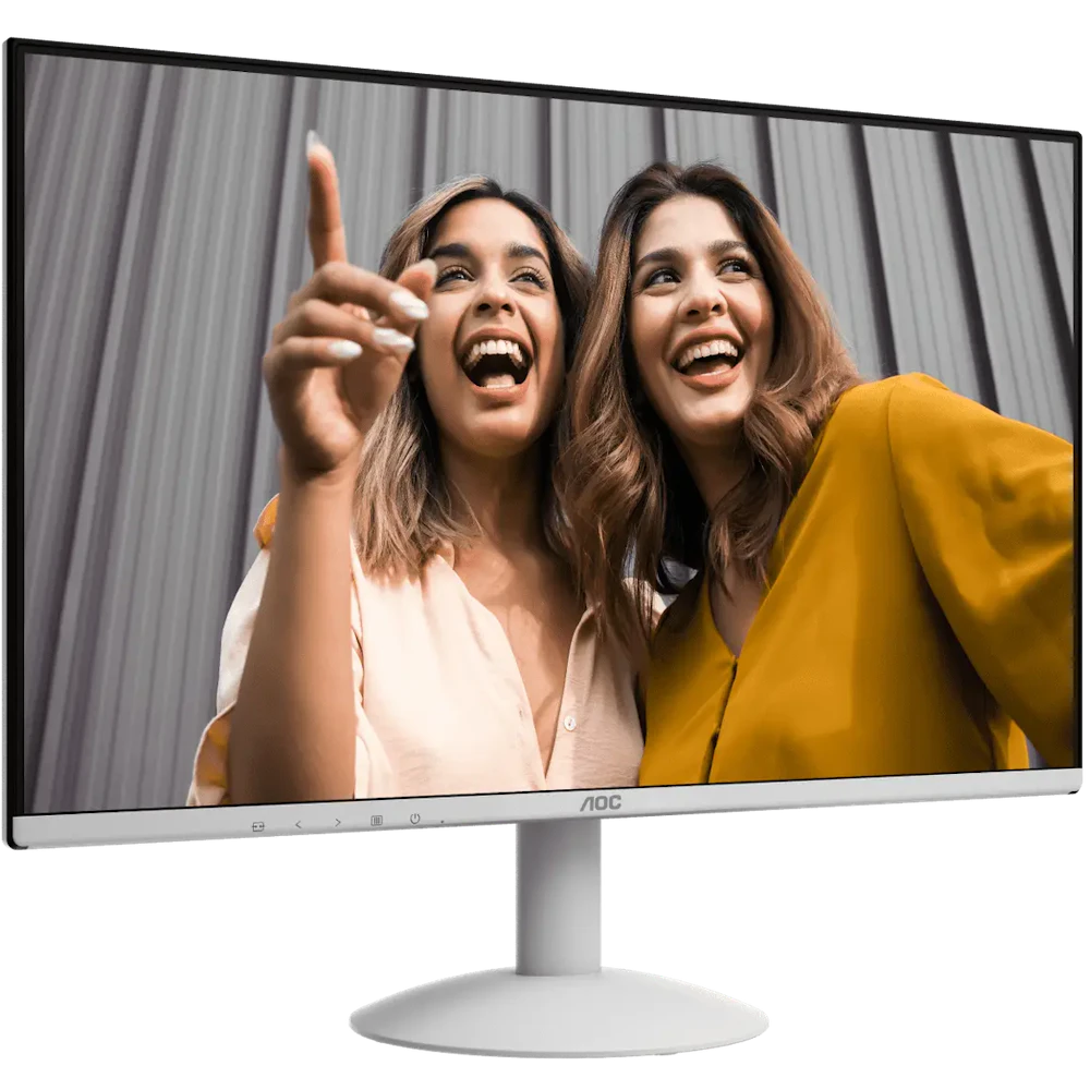 A large main feature product image of AOC 24B30H3 - 24" 1080p 120Hz 1ms IPS Monitor - White