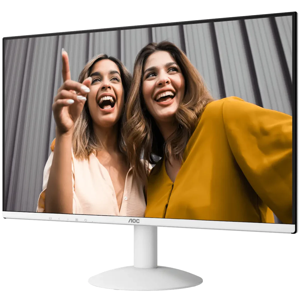 A large main feature product image of AOC 24B30H3 - 24" 1080p 120Hz 1ms IPS Monitor - White