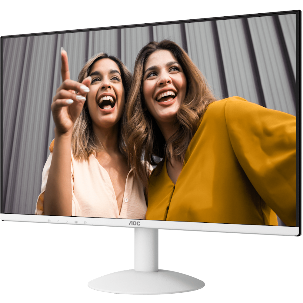 A large main feature product image of AOC 27B30H3 - 27" 1080p 120Hz 1ms IPS Monitor - White