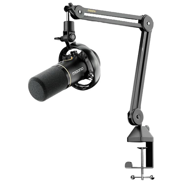 A large main feature product image of MAONO PD200W Hybrid Podcasting Wireless Microphone with Boom Arm