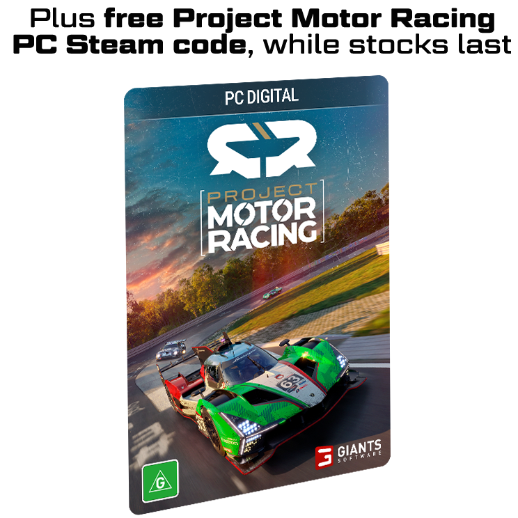 A large main feature product image of EX-DEMO MOZA R5 Racing Simulator Bundle - 5.5Nm Direct Drive Wheel & Pedals