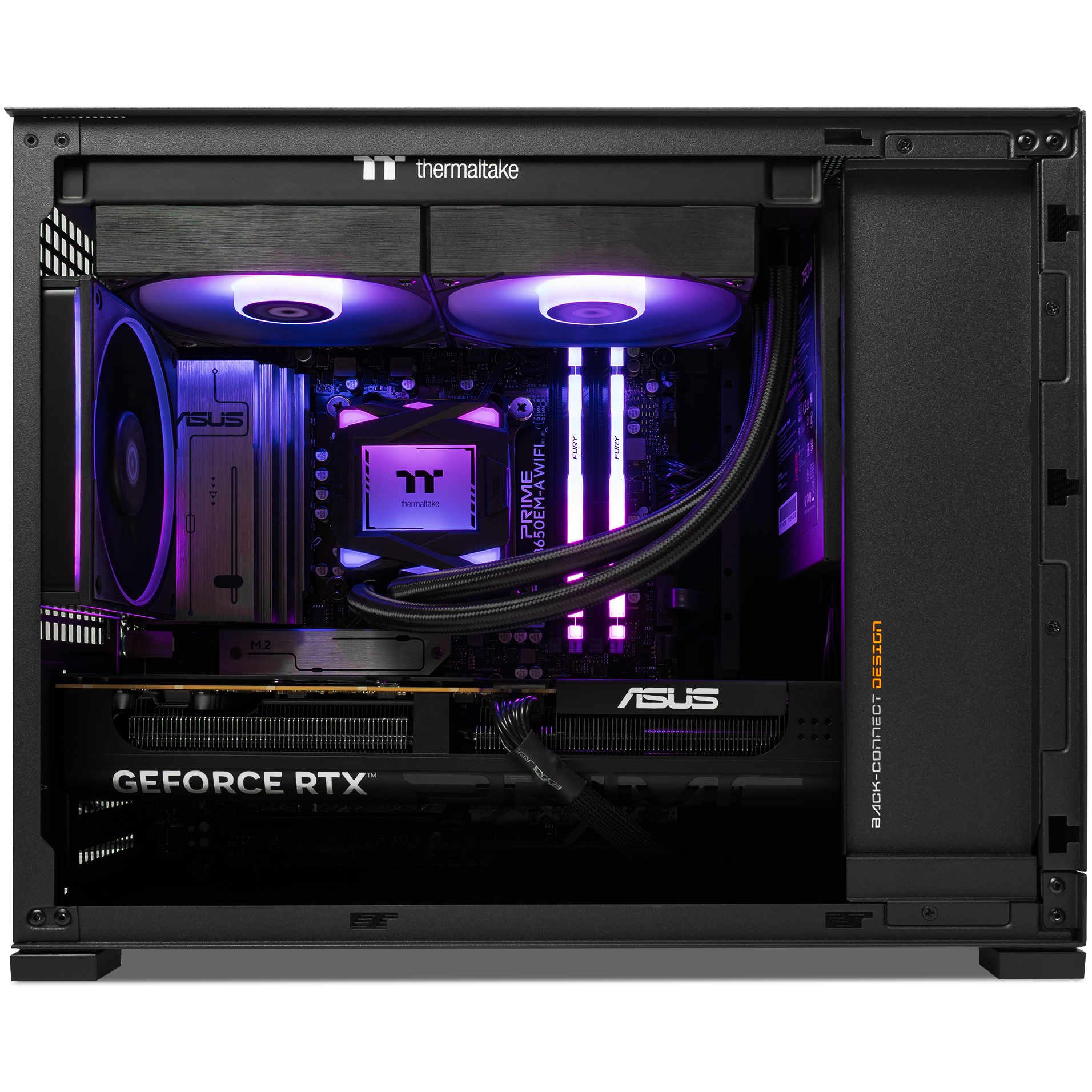 A large main feature product image of PLE Pulse RTX 5070 Prebuilt Ready To Go Gaming PC