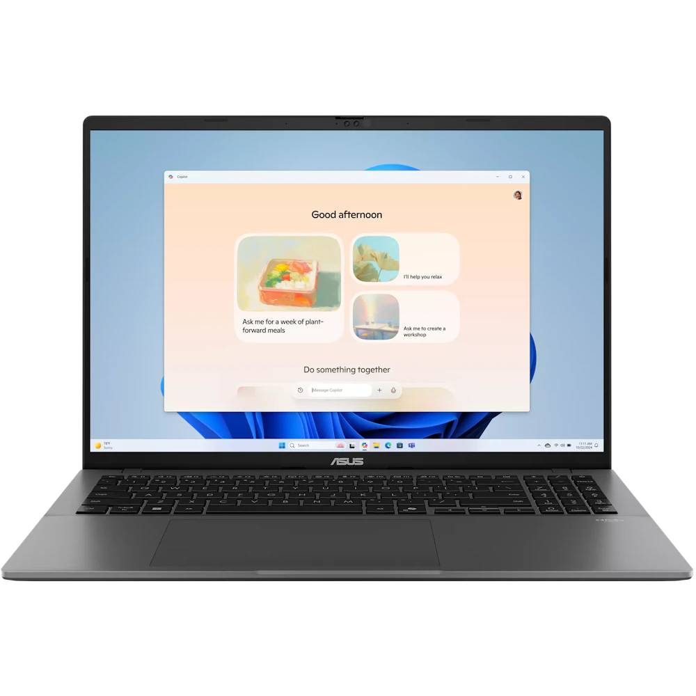 A large main feature product image of ASUS Vivobook S16 (S3607)- 16" 144Hz, Ultra 5 225H, 16GB/512GB - Win 11 AI Notebook