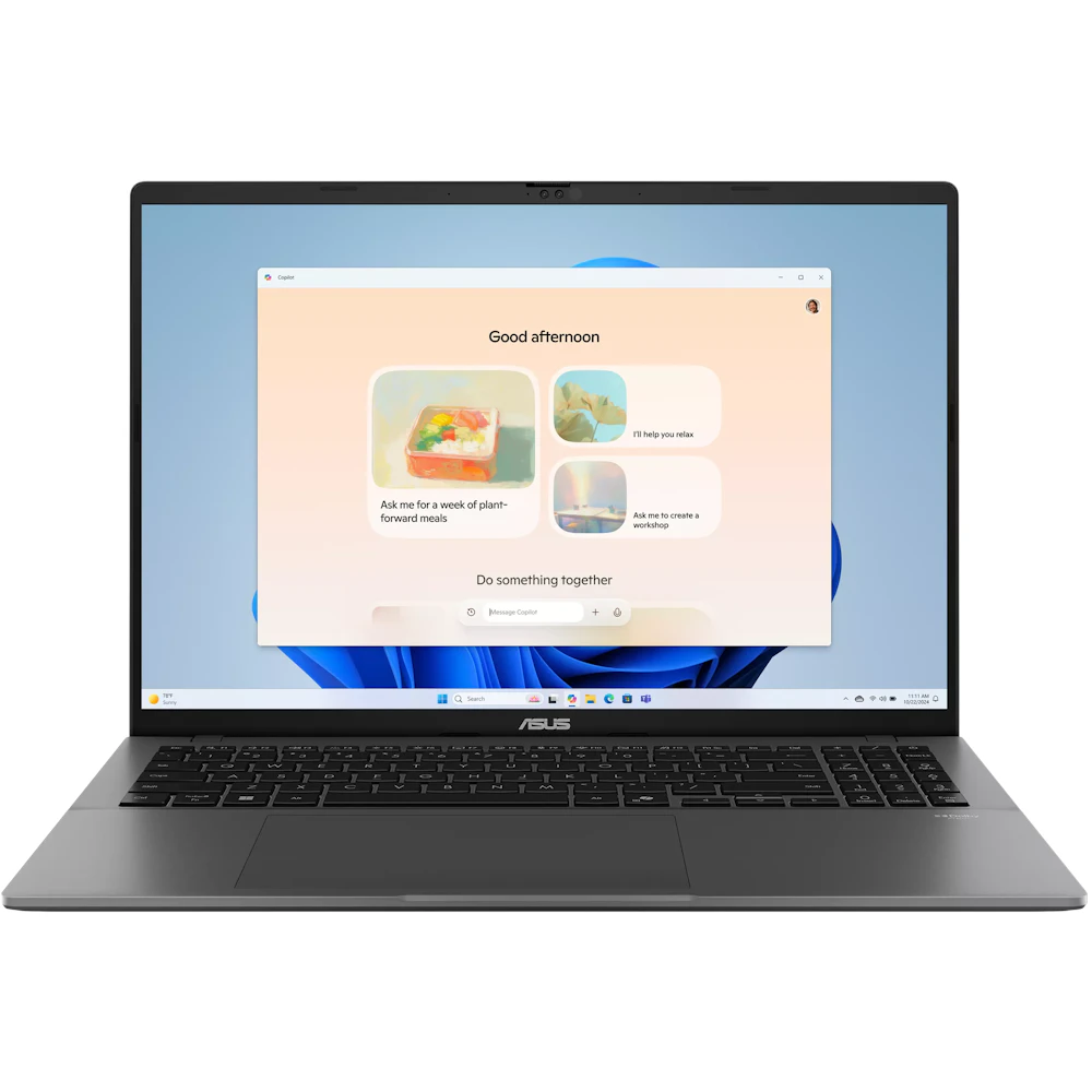 A large main feature product image of ASUS Vivobook S16 (S3607)- 16" 144Hz, Ultra 5 225H, 16GB/512GB - Win 11 AI Notebook