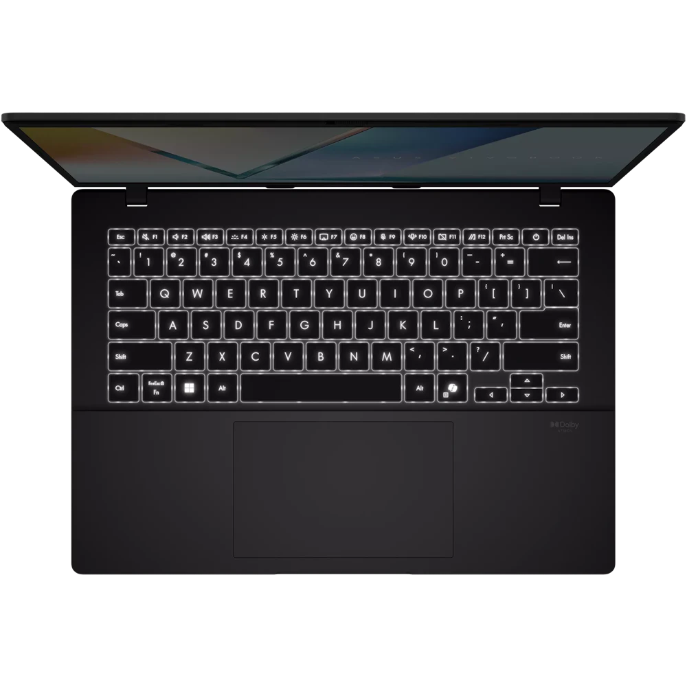 A large main feature product image of ASUS Vivobook S14 (S3407) - 14" OLED, Ultra 7 255H, 16GB/512GB - Win 11 Notebook
