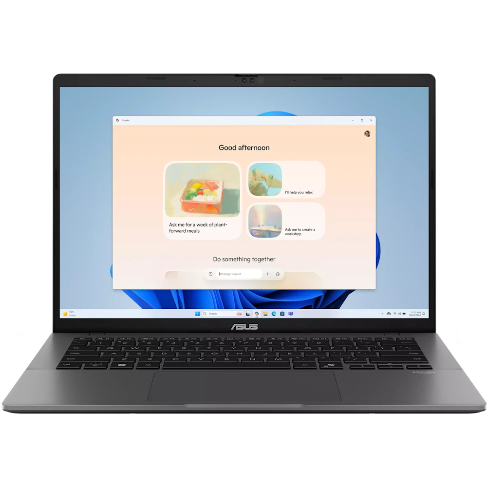 A large main feature product image of ASUS Vivobook S14 (S3407) - 14" OLED, Ultra 7 255H, 16GB/512GB - Win 11 Notebook