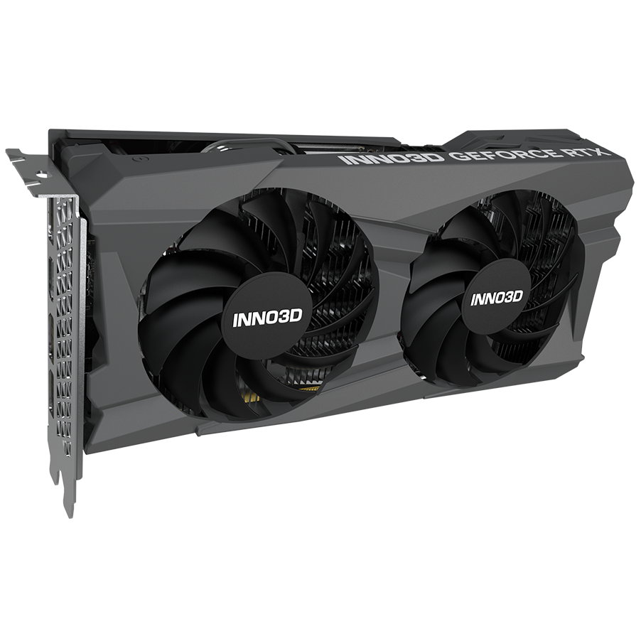 A large main feature product image of INNO3D GeForce RTX 4060 Twin X2 V2 8GB GDDR6