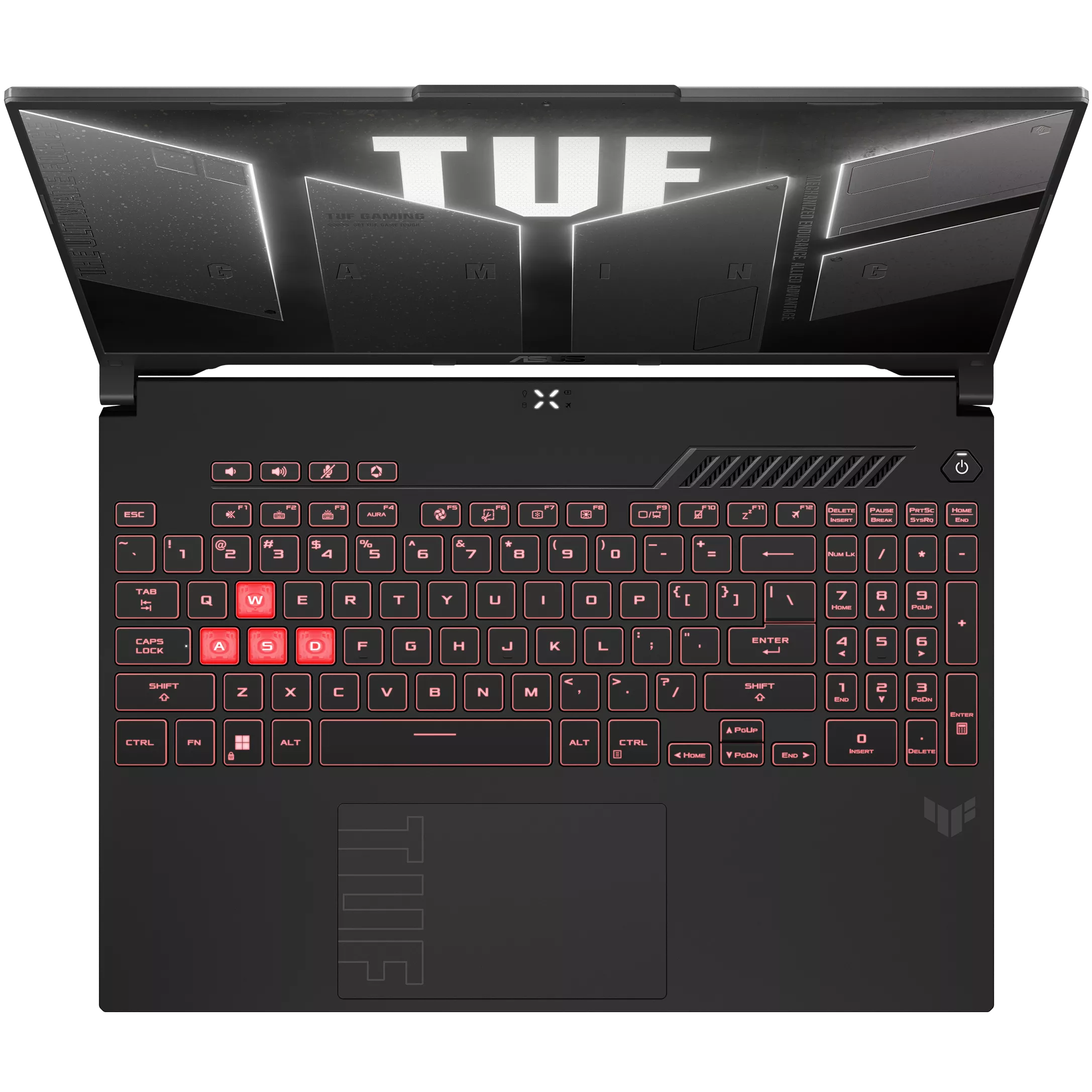 A large main feature product image of ASUS TUF Gaming A16 - 16" 144Hz, Ryzen 7 170, RTX 4050, 16GB/512GB - Win 11 Gaming Notebook