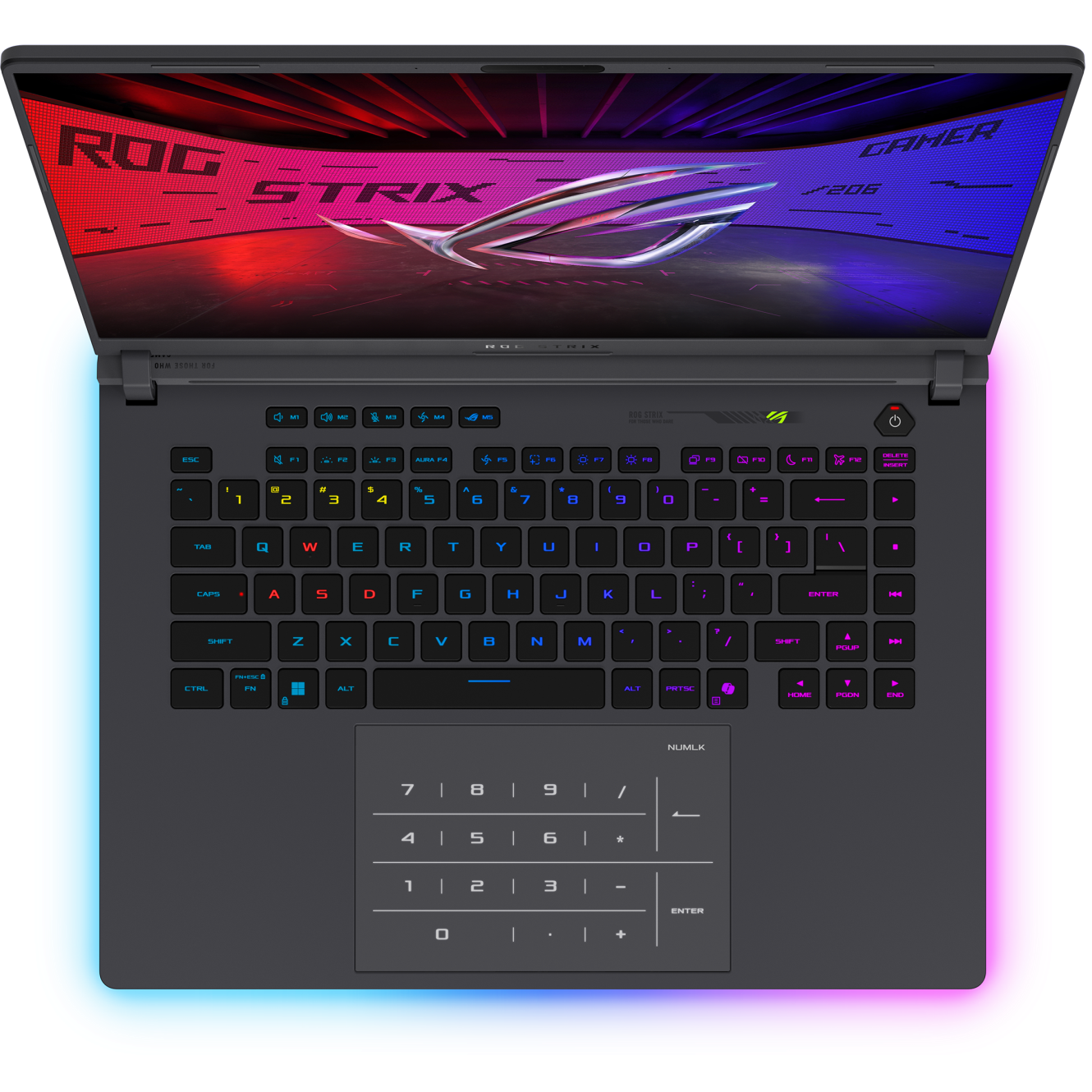 A large main feature product image of ASUS ROG Strix G16 - 16" 165Hz, Ryzen 9 8940HX, RTX 5080, 32GB/1TB - Win 11 Gaming Notebook