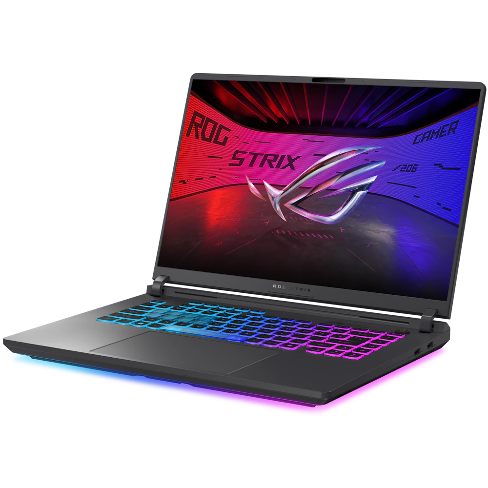 A large main feature product image of ASUS ROG Strix G16 - 16" 165Hz, Ryzen 9 8940HX, RTX 5080, 32GB/1TB - Win 11 Gaming Notebook