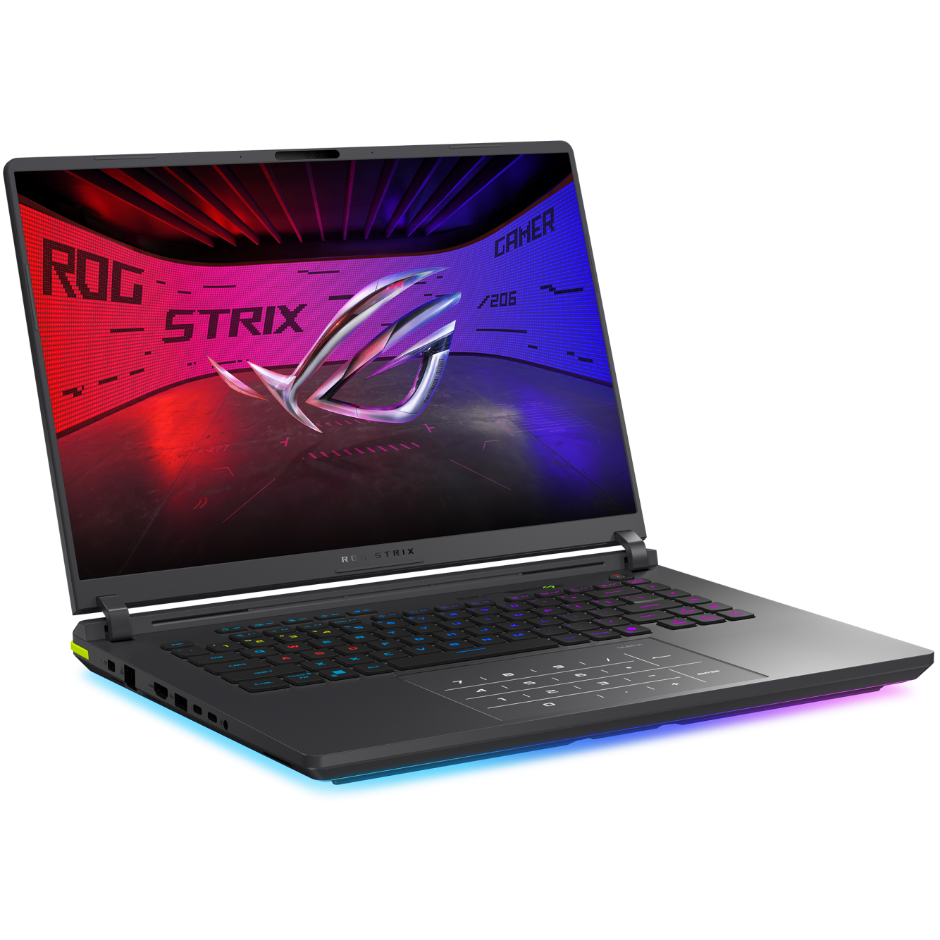 A large main feature product image of ASUS ROG Strix G16 (G615) - 16" 2.5K 240Hz, Ultra 9 275HX, RTX 5080, 32GB/2TB - Win 11 Gaming Notebook