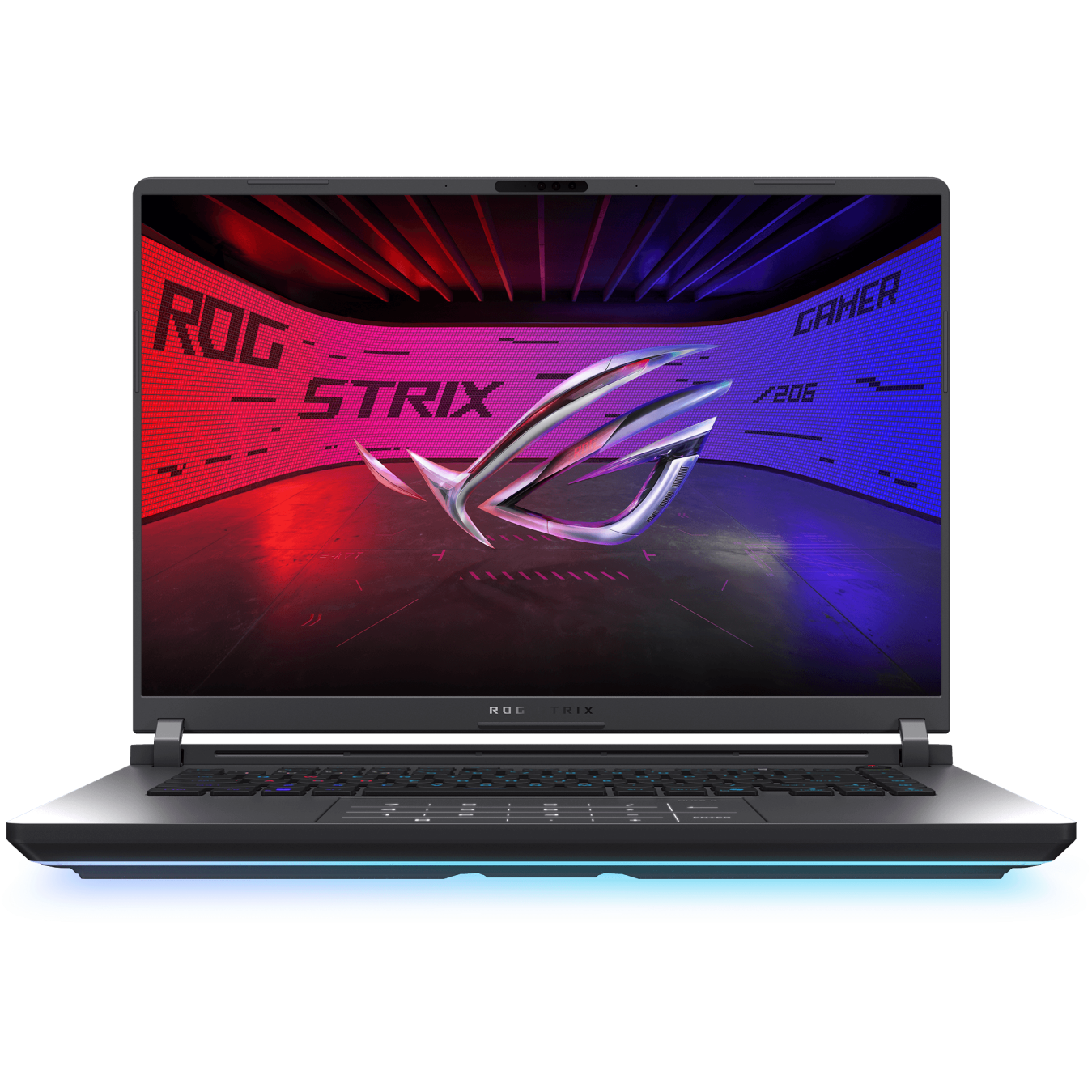 A large main feature product image of ASUS ROG Strix G16 (G615) - 16" 2.5K 240Hz, Ultra 9 275HX, RTX 5080, 32GB/2TB - Win 11 Gaming Notebook