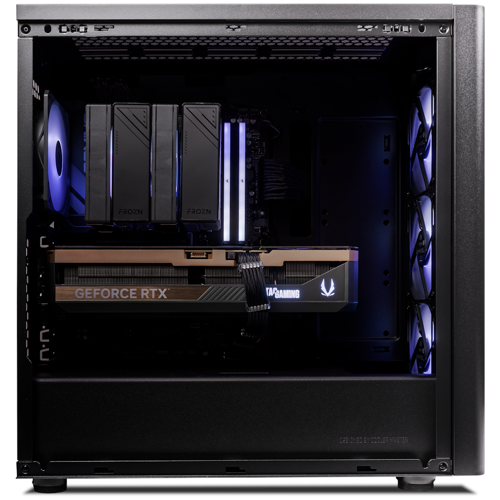 A large main feature product image of PLE Quantum 5090 Prebuilt Ready To Go Gaming PC