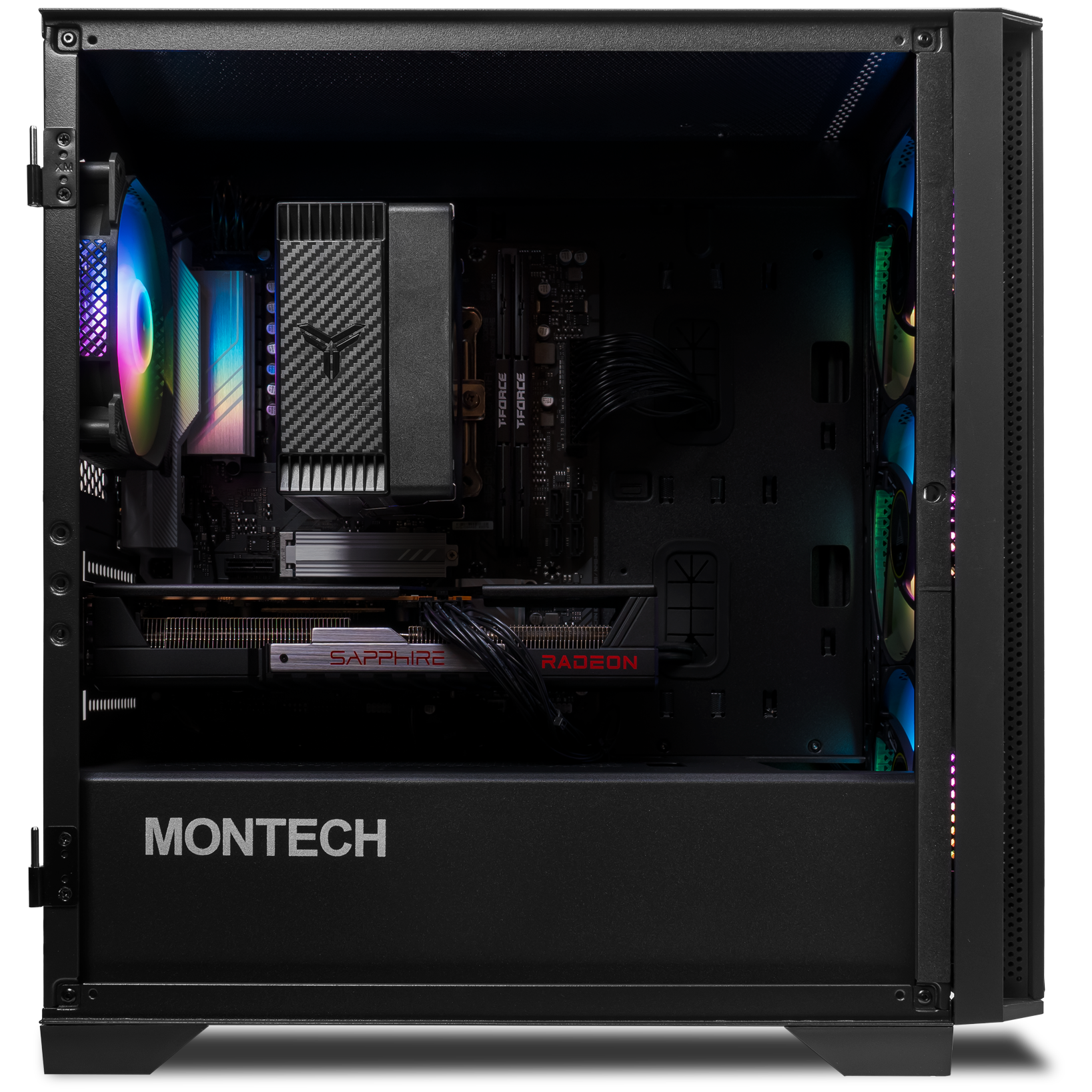 A large main feature product image of EX-DEMO PLE Stealth RX 9060 XT Prebuilt Ready To Go Gaming PC