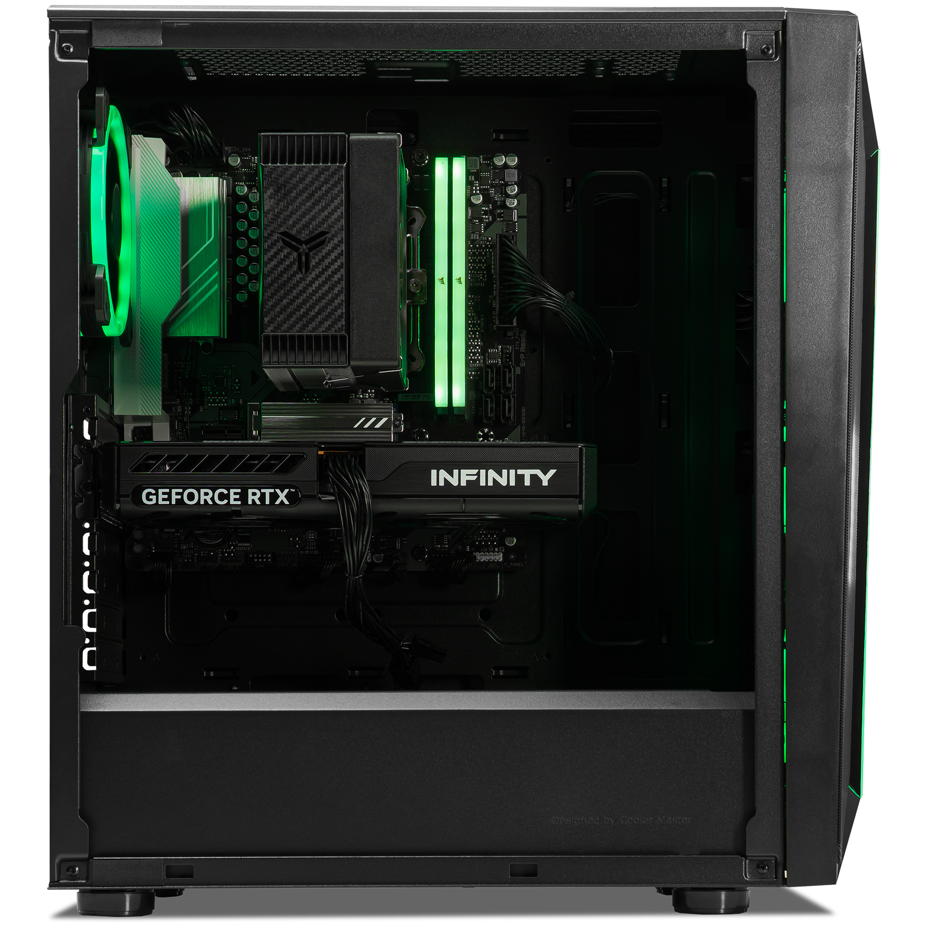 A large main feature product image of PLE Scout RTX 5060 Prebuilt Ready To Go Gaming PC