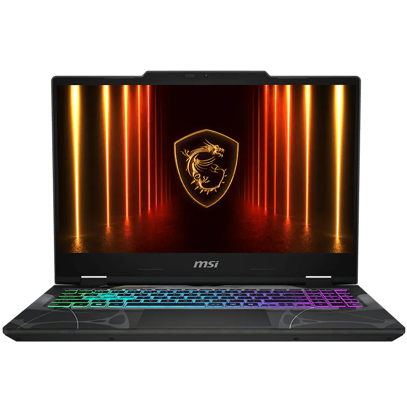 A large main feature product image of MSI Cyborg 15 (B13) -15.6" 144Hz, i5-13420H, RTX5050, 16GB/512GB - Win 11 Gaming Notebook