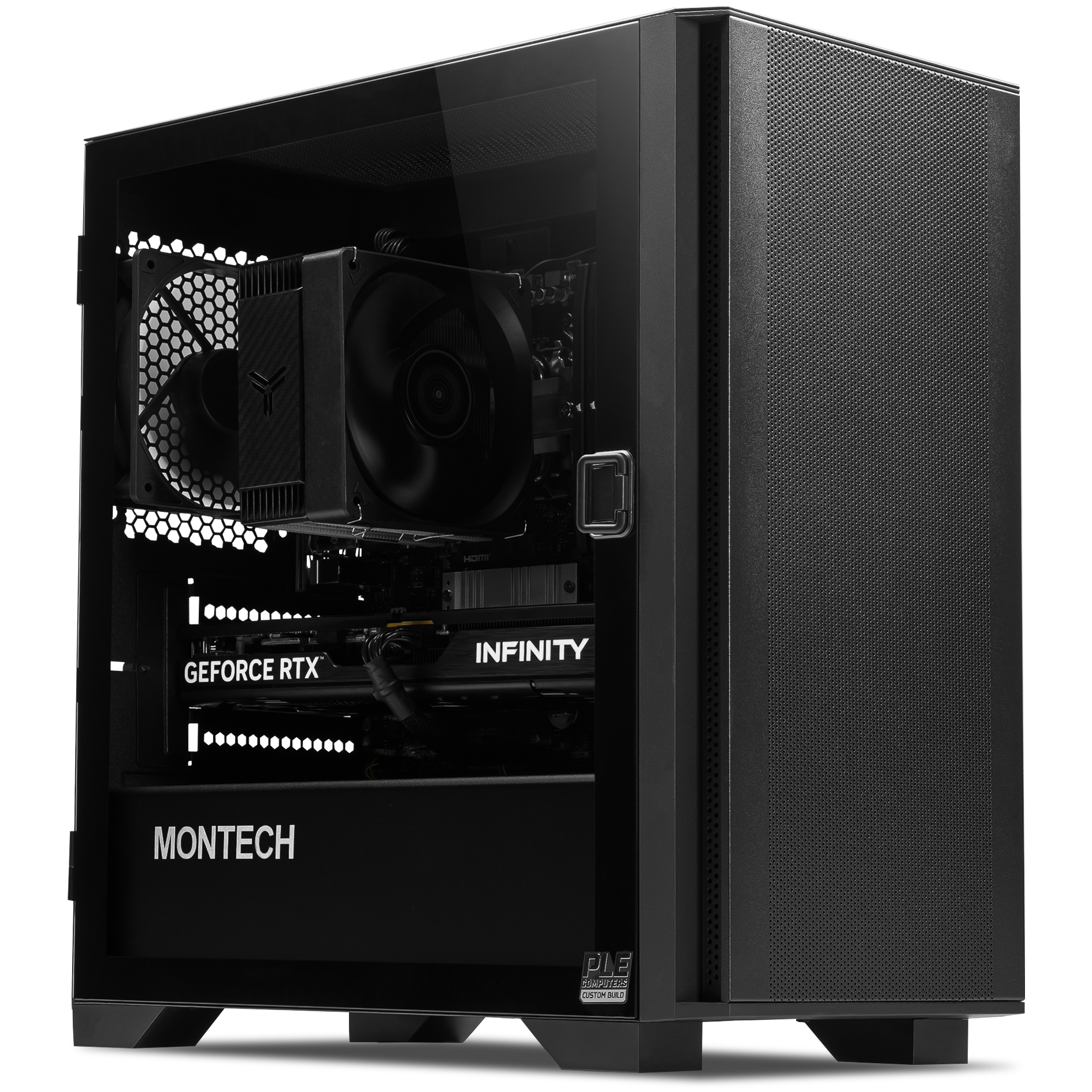 A large main feature product image of PLE Sapphire RTX 5070 Prebuilt Ready To Go Gaming PC