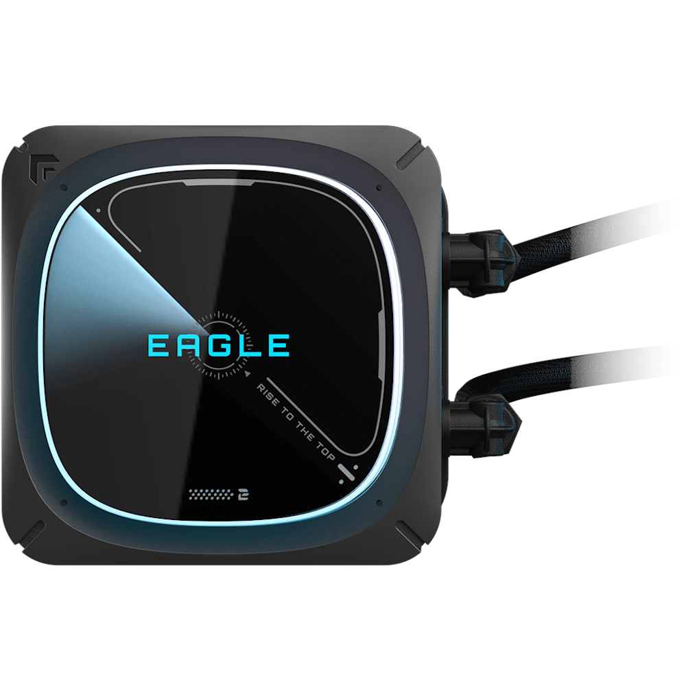 A large main feature product image of Gigabyte Eagle 360 360mm AIO Liquid CPU Cooler