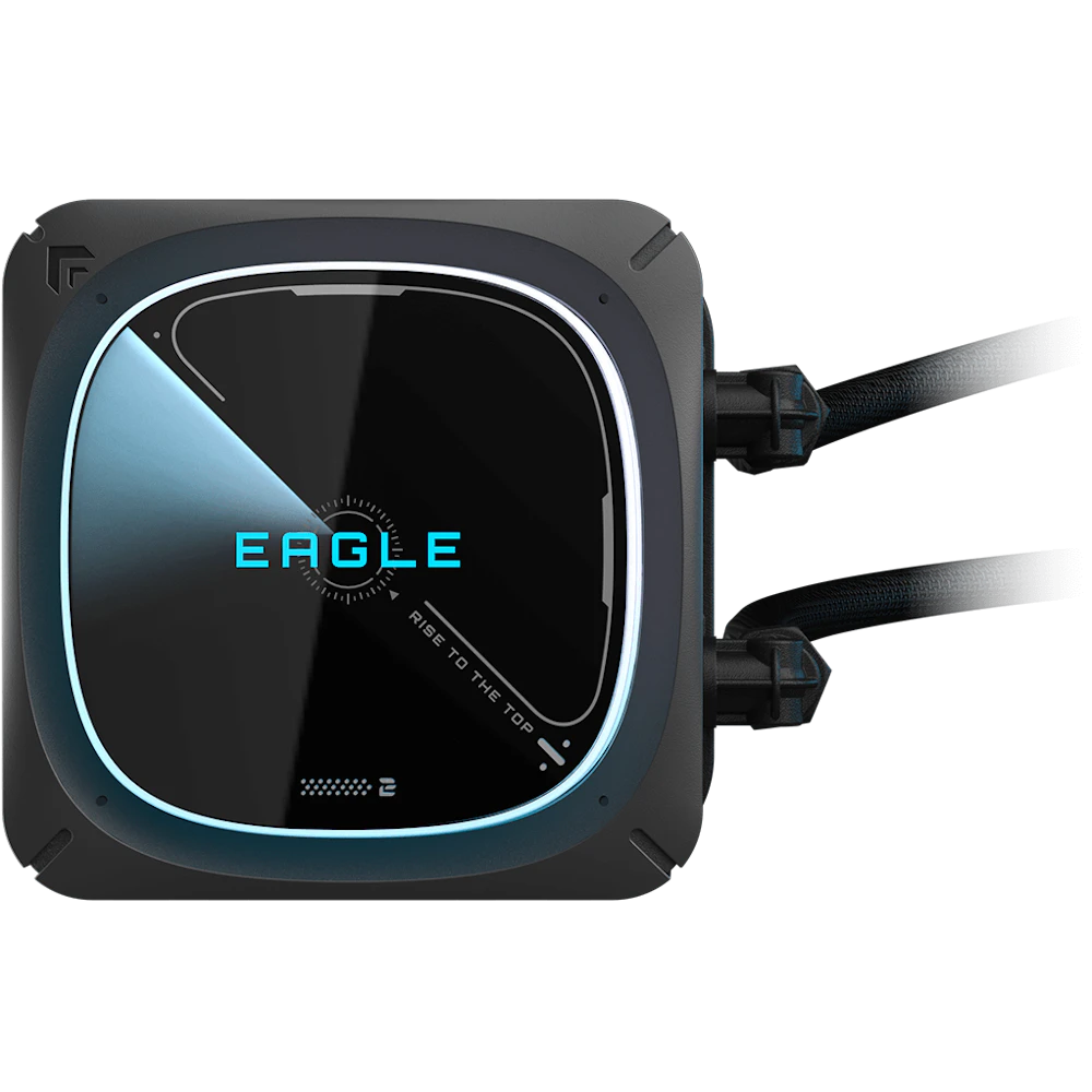 A large main feature product image of Gigabyte Eagle 360 360mm AIO Liquid CPU Cooler