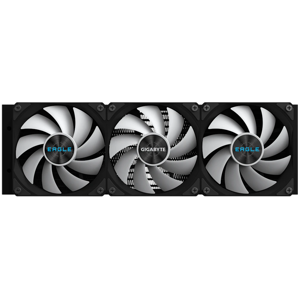 A large main feature product image of Gigabyte Eagle 360 360mm AIO Liquid CPU Cooler