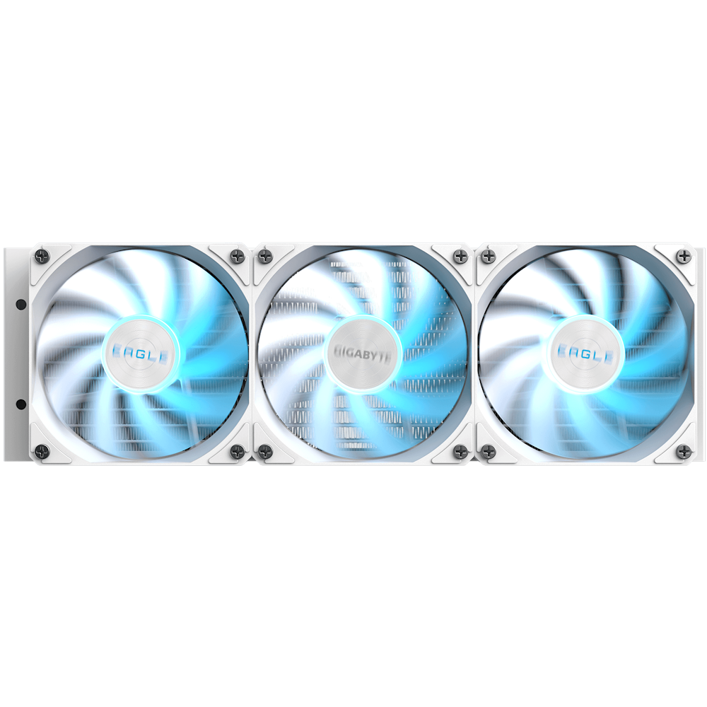 A large main feature product image of Gigabyte Eagle 360I 360mm AIO Liquid CPU Cooler (White)