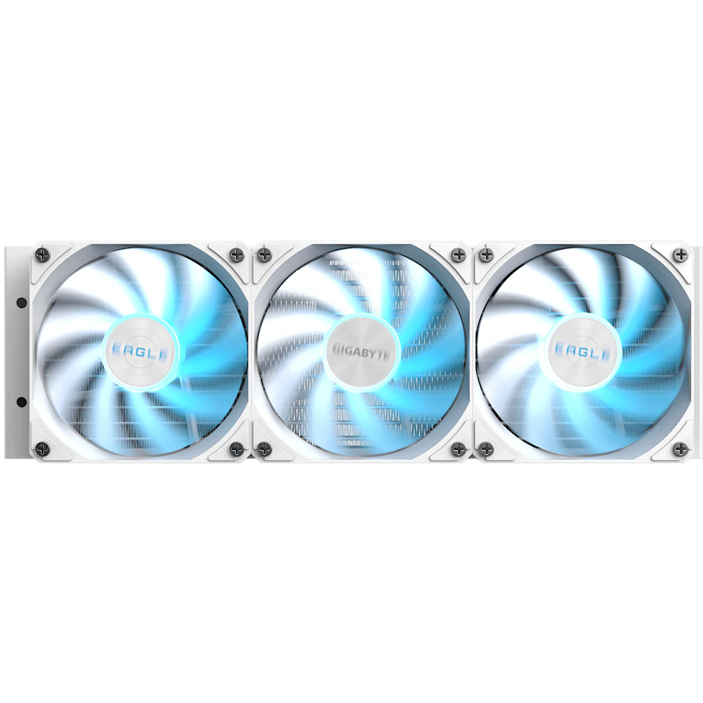 A large main feature product image of Gigabyte Eagle 360I 360mm AIO Liquid CPU Cooler (White)