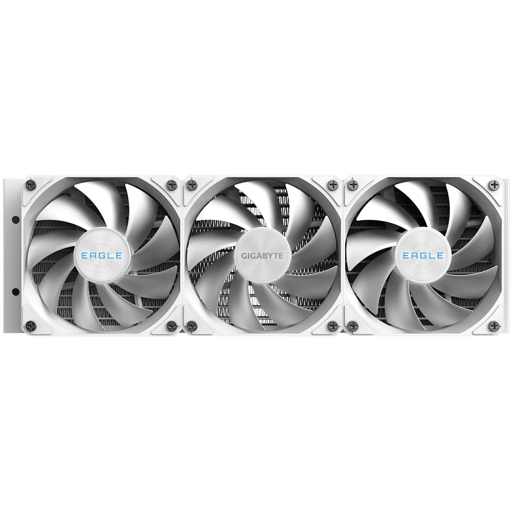 A large main feature product image of Gigabyte Eagle 360I 360mm AIO Liquid CPU Cooler (White)
