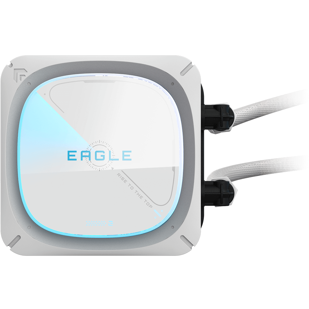 A large main feature product image of Gigabyte Eagle 360I 360mm AIO Liquid CPU Cooler (White)