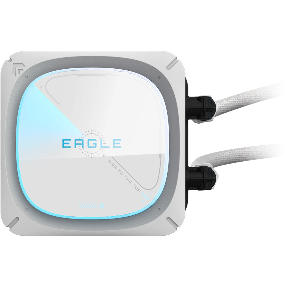 A large main feature product image of Gigabyte Eagle 360I 360mm AIO Liquid CPU Cooler (White)