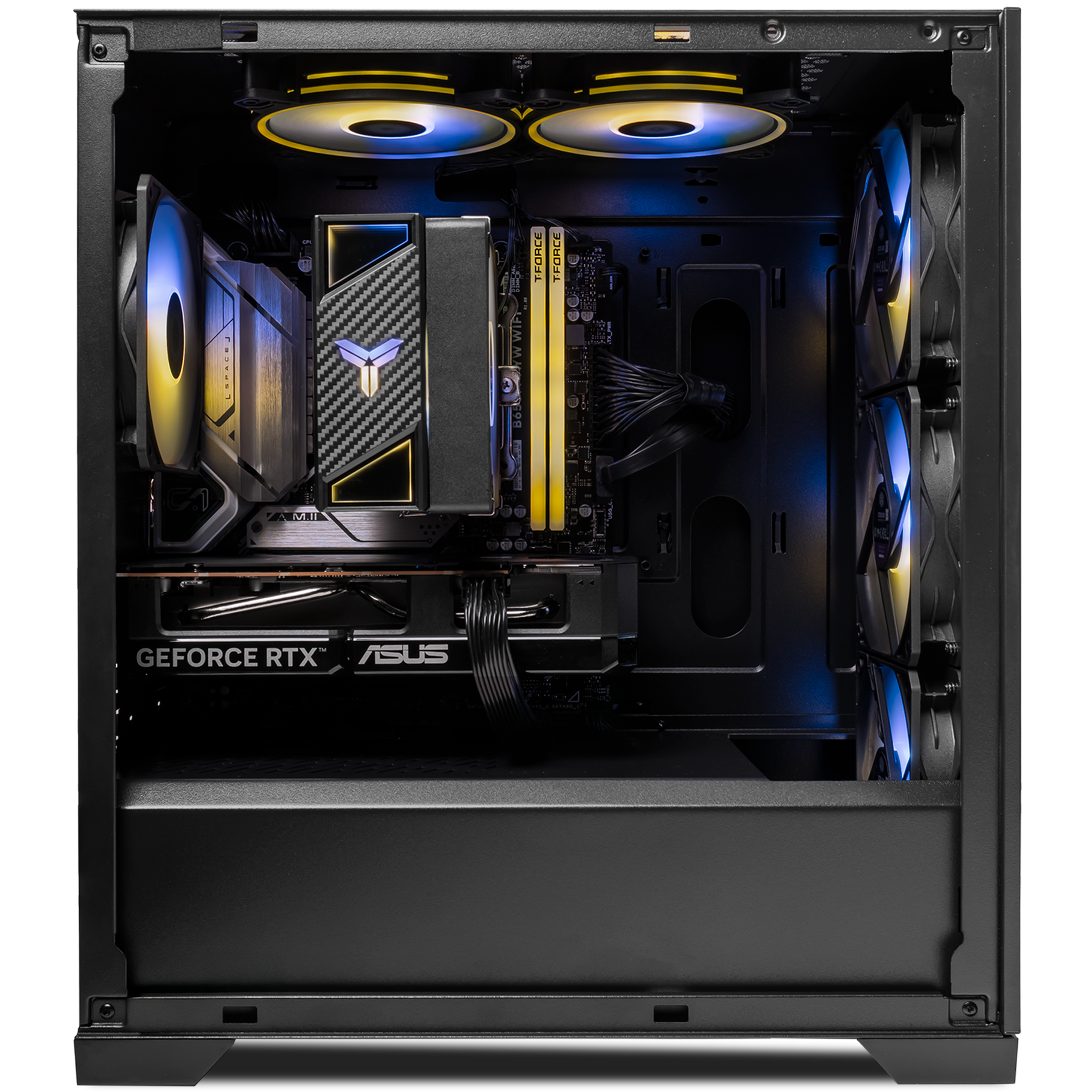 A large main feature product image of EX-DEMO PLE Tidal RTX 5060 Prebuilt Ready To Go Gaming PC