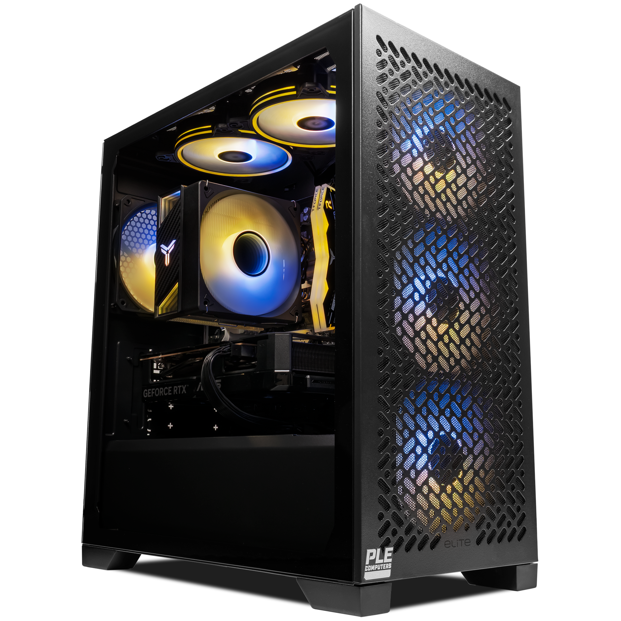 A large main feature product image of EX-DEMO PLE Tidal RTX 5060 Prebuilt Ready To Go Gaming PC