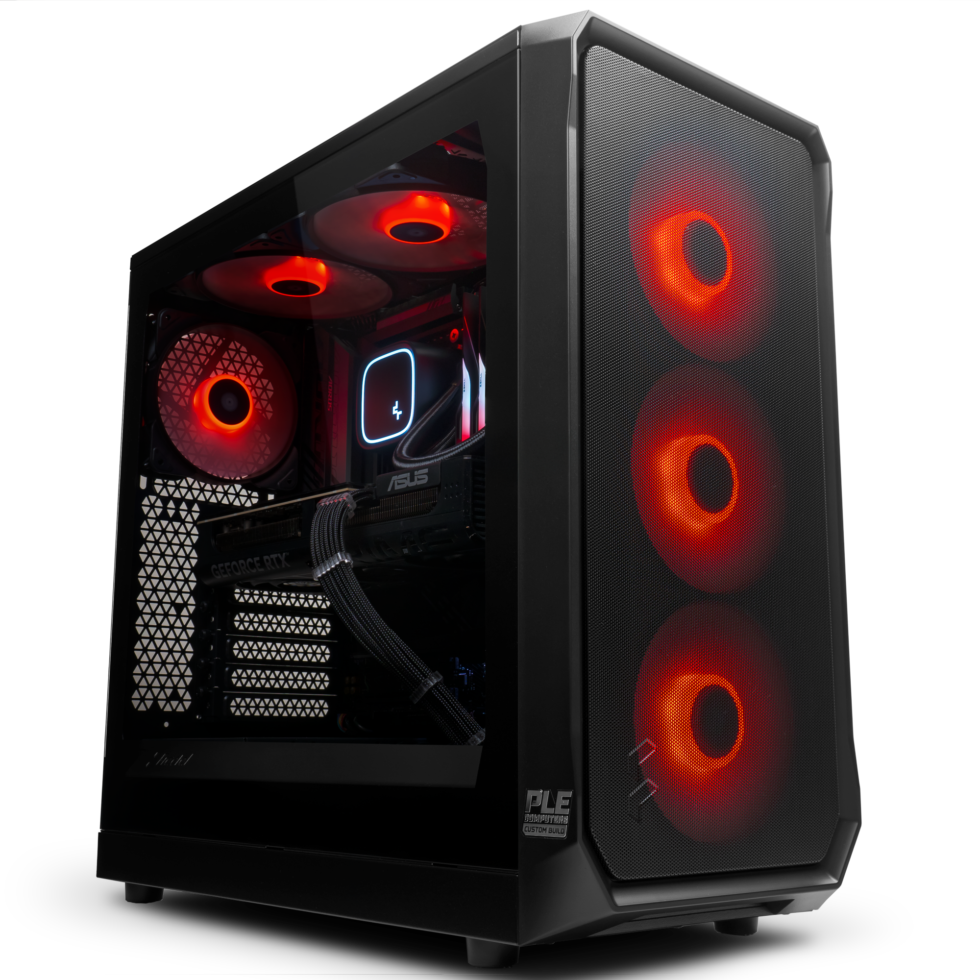 A large main feature product image of EX-DEMO PLE Flare RTX 5070 Ti Prebuilt Ready To Go Gaming PC