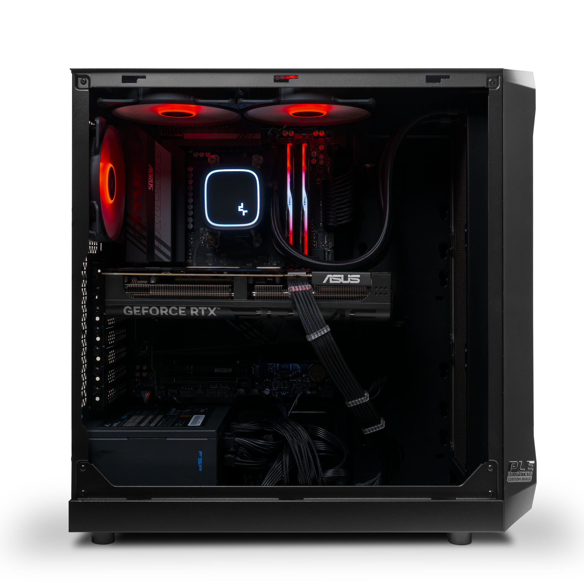 A large main feature product image of EX-DEMO PLE Flare RTX 5070 Ti Prebuilt Ready To Go Gaming PC