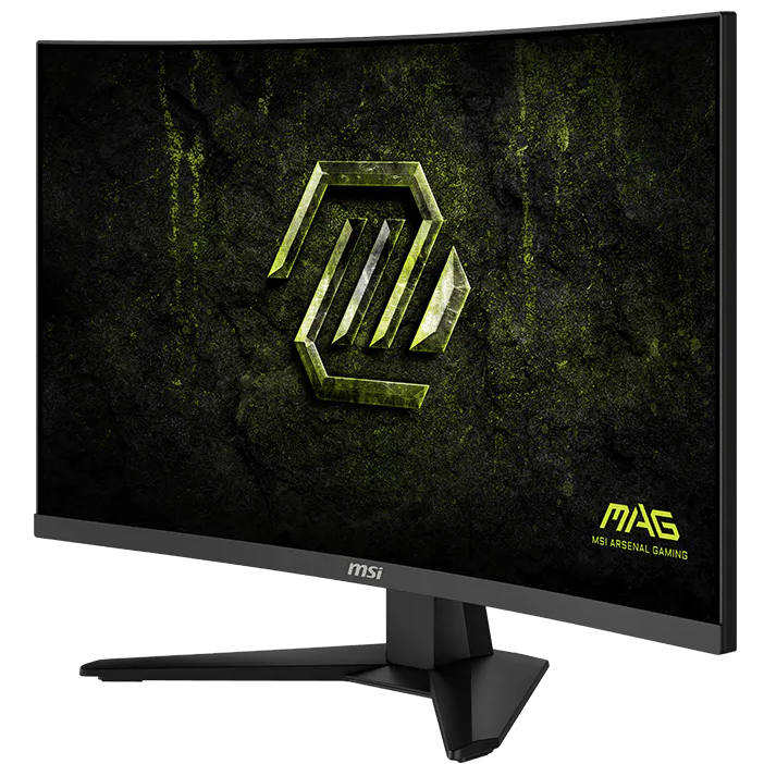 A large main feature product image of MSI MAG 275CF X24 -27" 1080p 240Hz 0.5ms Rapid VA Gaming Monitor