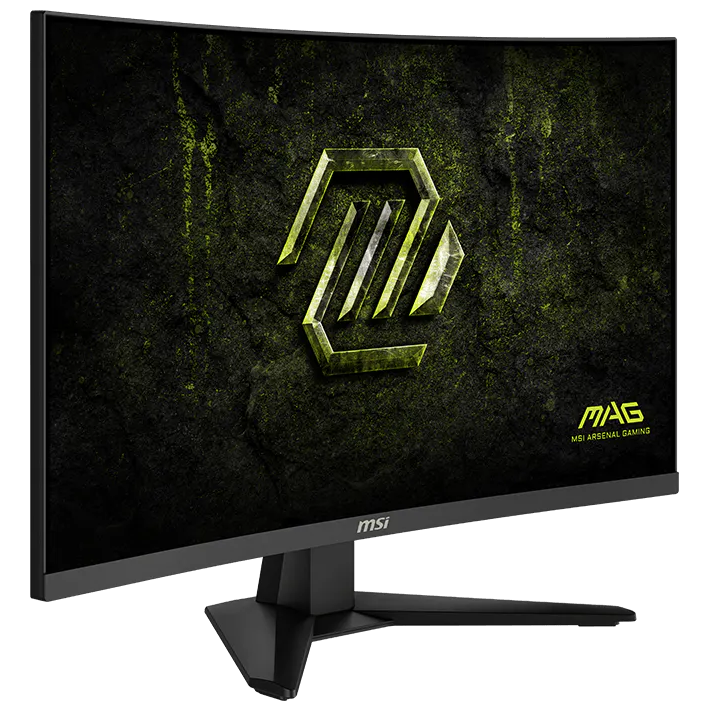 A large main feature product image of MSI MAG 275CF X24 -27" 1080p 240Hz 0.5ms Rapid VA Gaming Monitor
