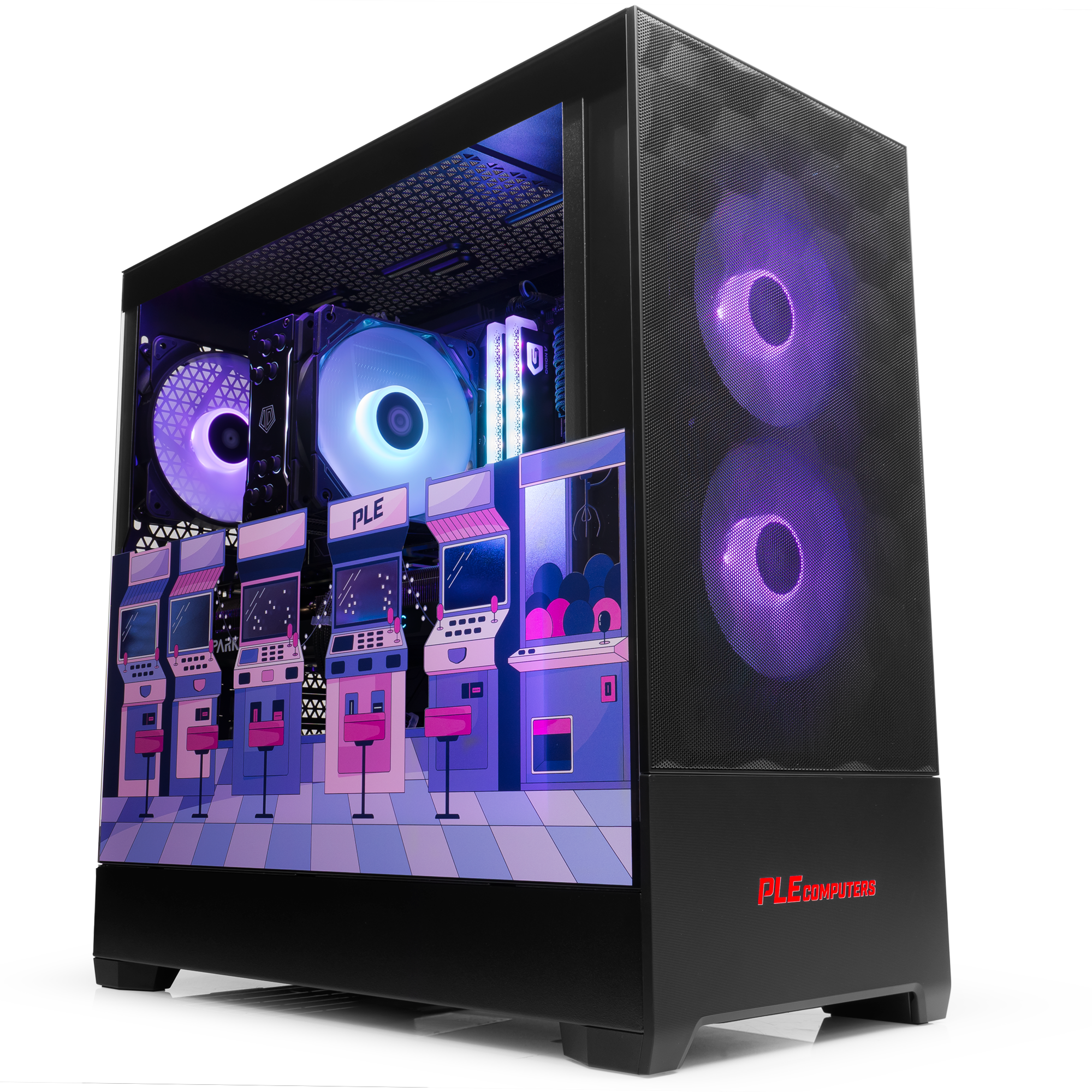 A large main feature product image of EX-DEMO PLE Pop Black A770 Prebuilt Ready To Go Gaming PC
