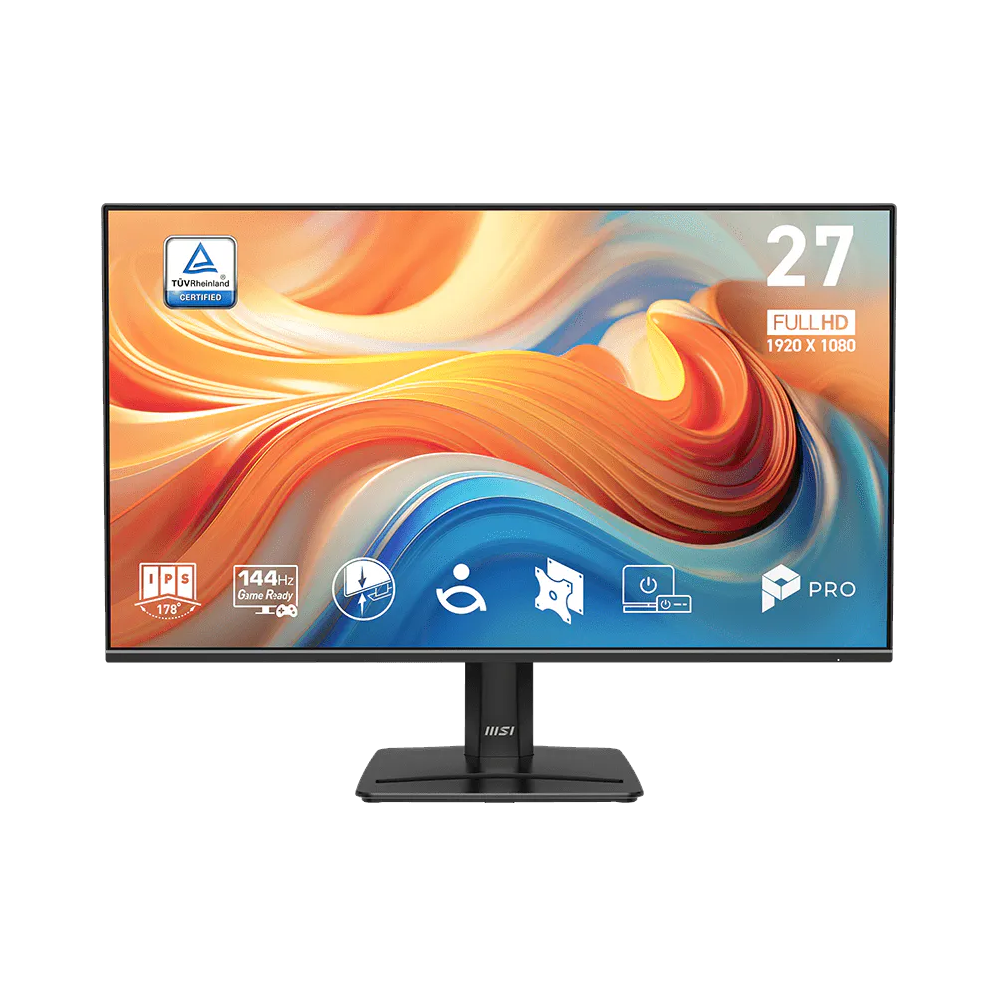 A large main feature product image of MSI PRO MP271 E14A - 27" 1080p 144Hz 1ms IPS Business Monitor