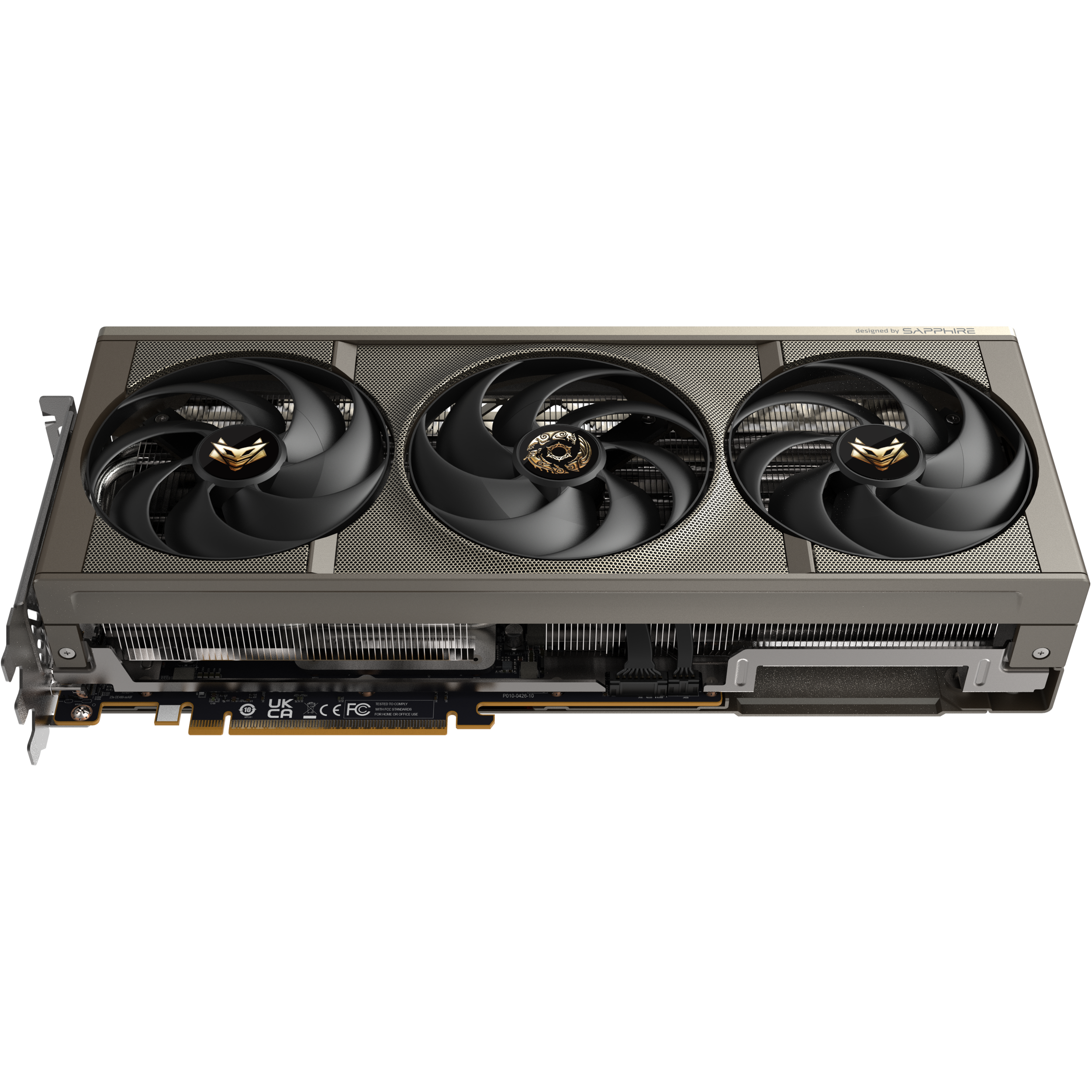 A large main feature product image of SAPPHIRE NITRO+ Radeon RX 9070 XT 16GB GDDR6 - Crimson Desert Edition