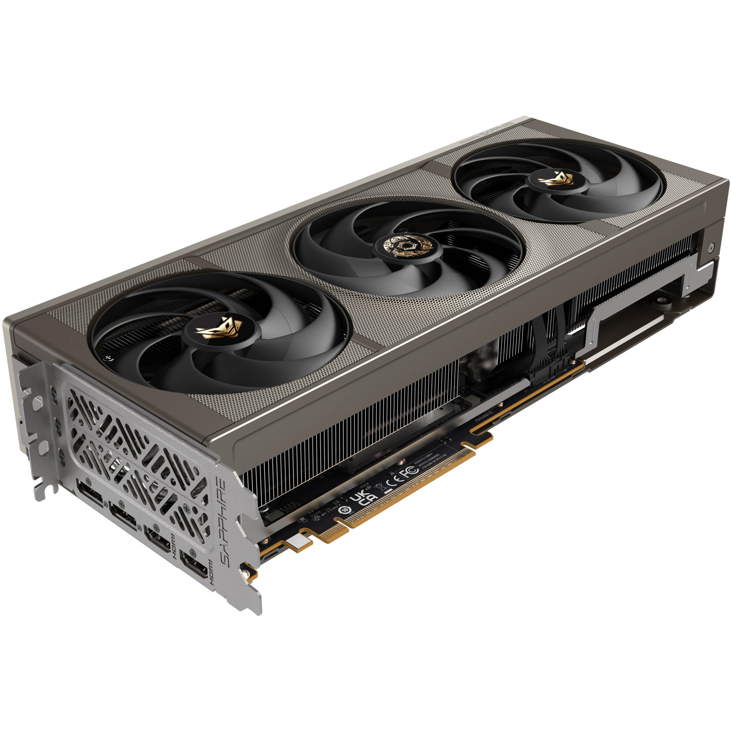 A large main feature product image of SAPPHIRE NITRO+ Radeon RX 9070 XT 16GB GDDR6 - Crimson Desert Edition