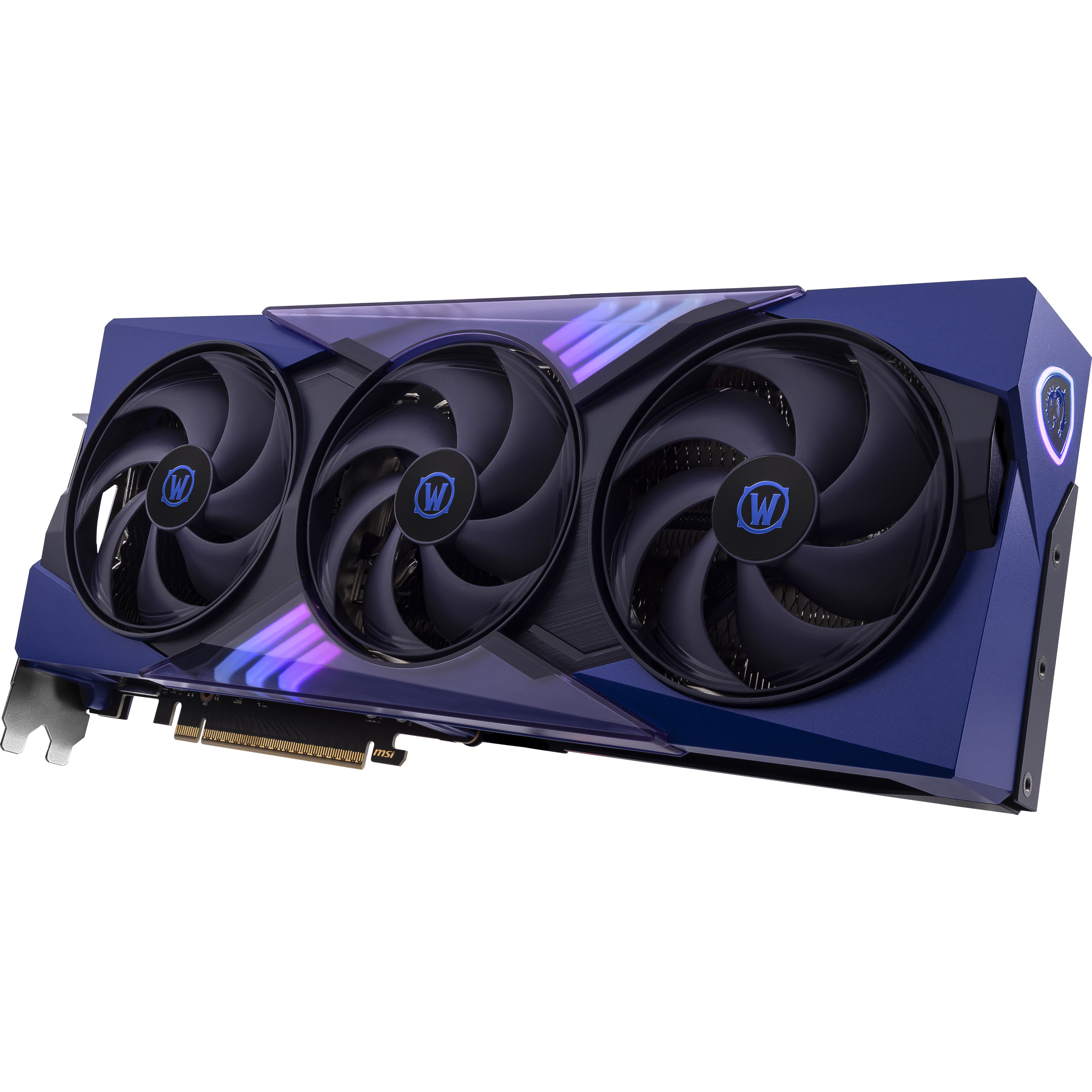 A large main feature product image of MSI GeForce RTX 5070 World of Warcraft OC 12GB GDDR7 - Midnight Void Edition