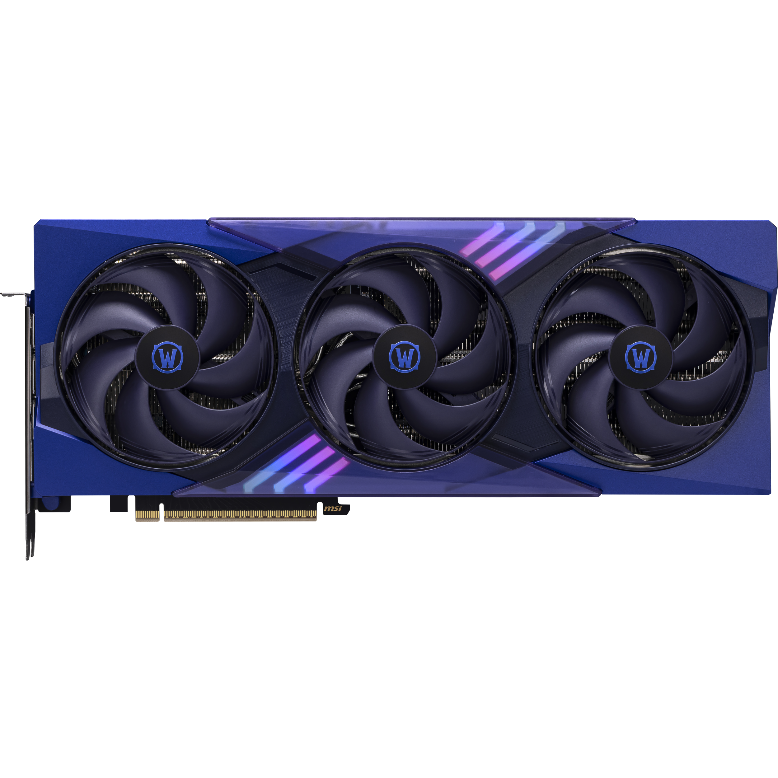 A large main feature product image of MSI GeForce RTX 5070 World of Warcraft OC 12GB GDDR7 - Midnight Void Edition