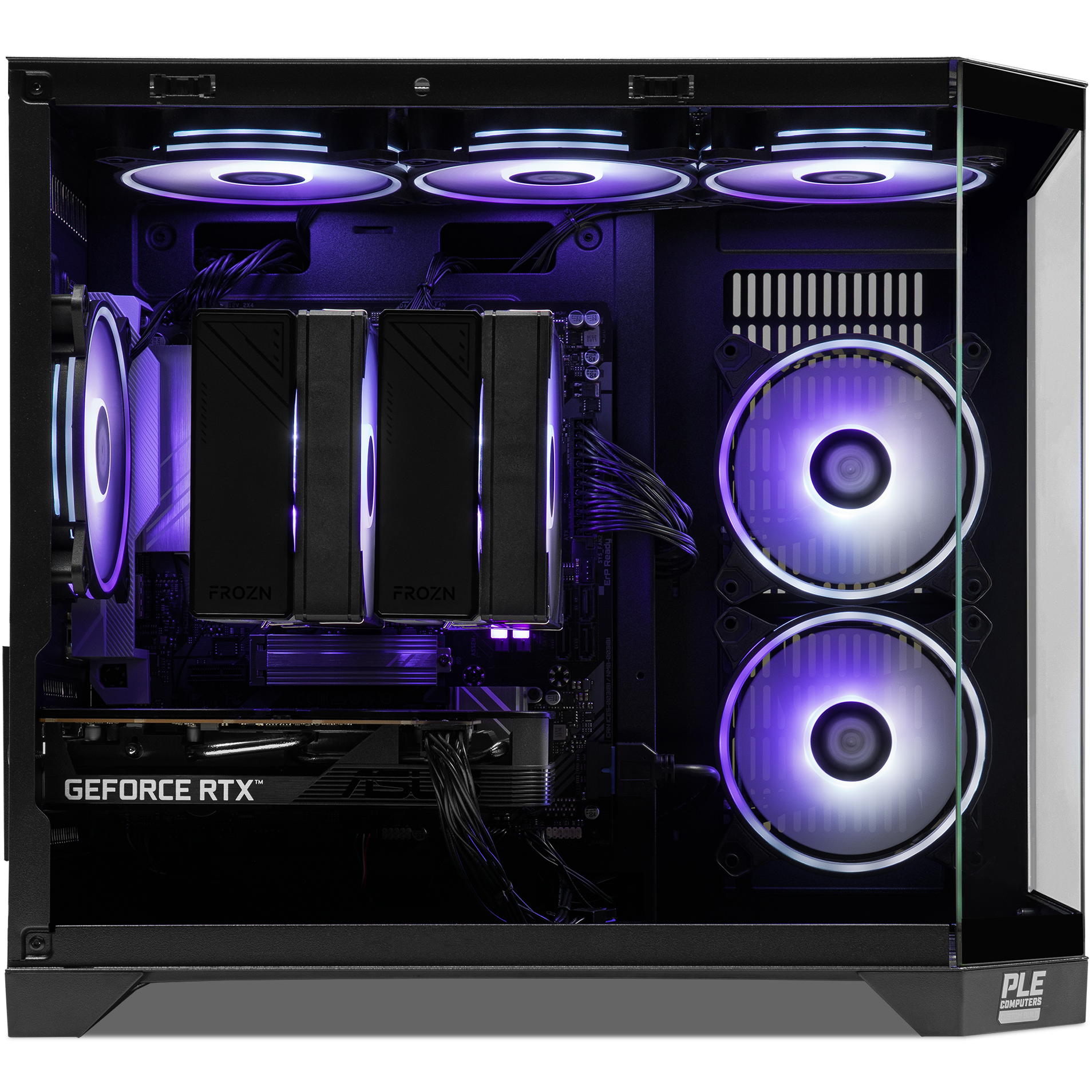 A large main feature product image of PLE Amethyst RTX 5050 Prebuilt Ready To Go Gaming PC