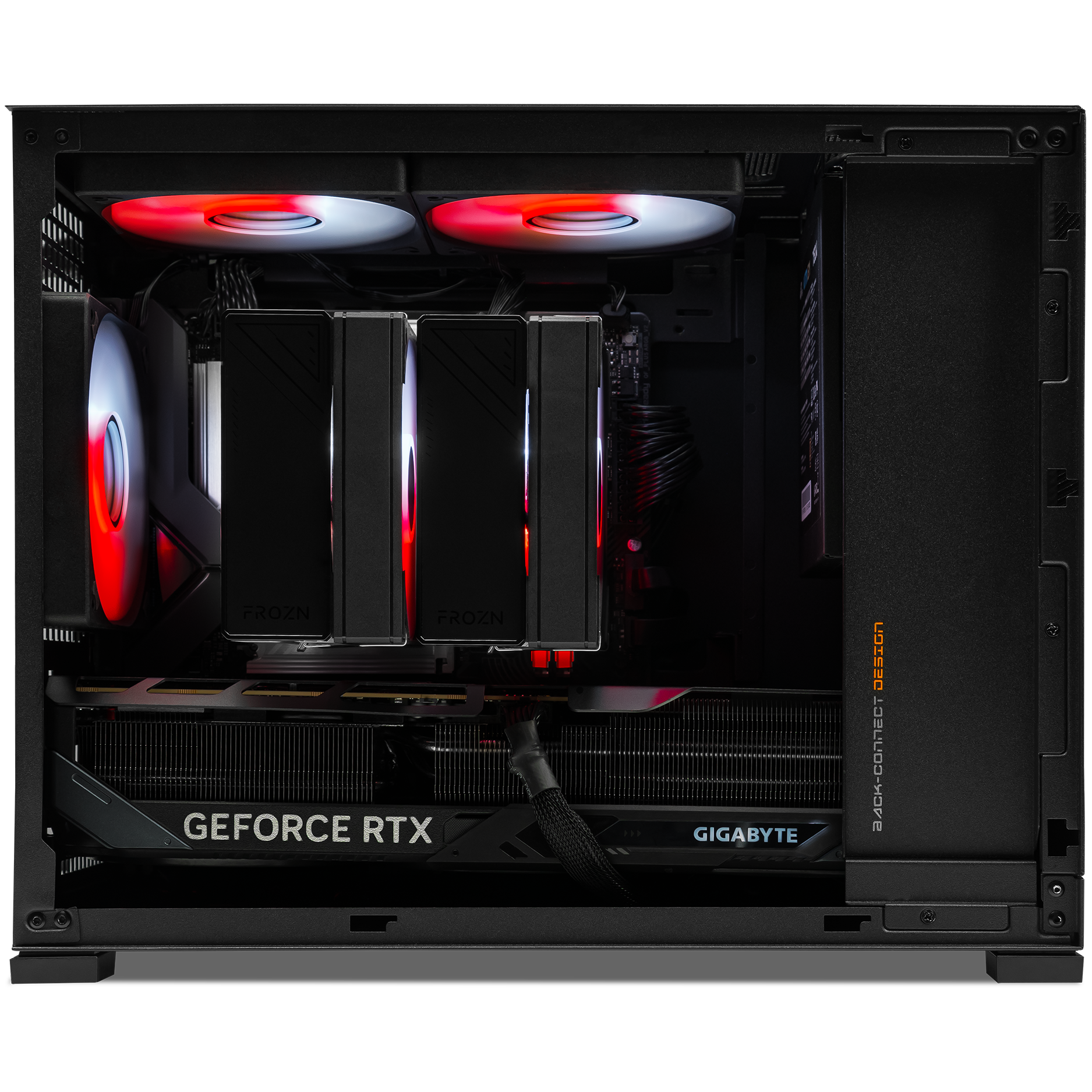 A large main feature product image of PLE Forge RTX 5070 Ti Prebuilt Ready To Go Gaming PC