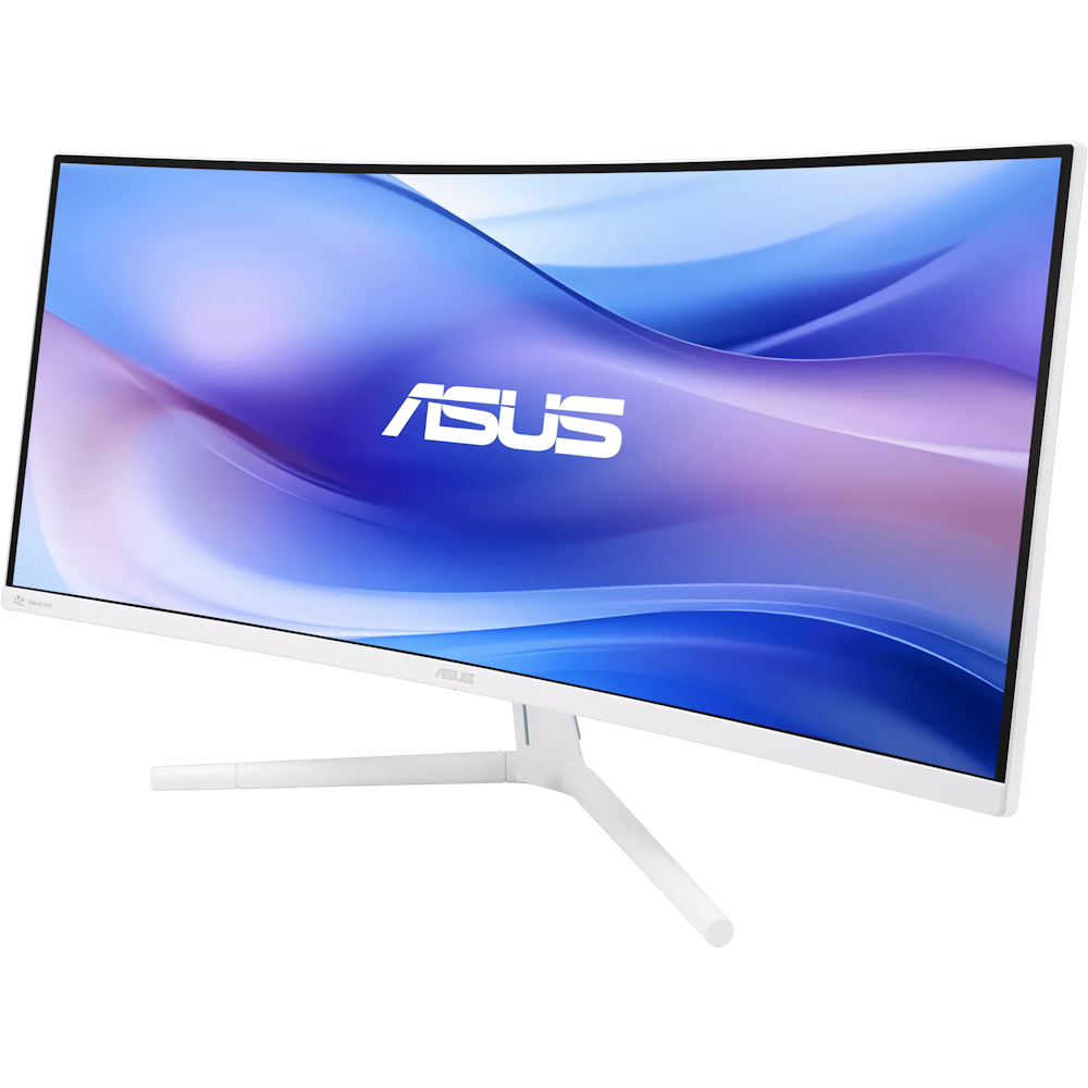 A large main feature product image of ASUS VU34WCIP-W - 34" Curved 1440p 100Hz 1ms VA Monitor