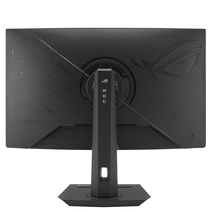 A large main feature product image of EX-DEMO ASUS ROG Strix XG32WCMS - 32" Curved 1440p 280Hz Fast VA Gaming Monitor