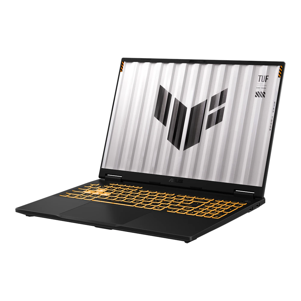 A large main feature product image of EX-DEMO ASUS TUF Gaming F16 (FX608) - 16" 165Hz, i7-14650HX, RTX 5060, 16GB/512GB - Win 11 Notebook
